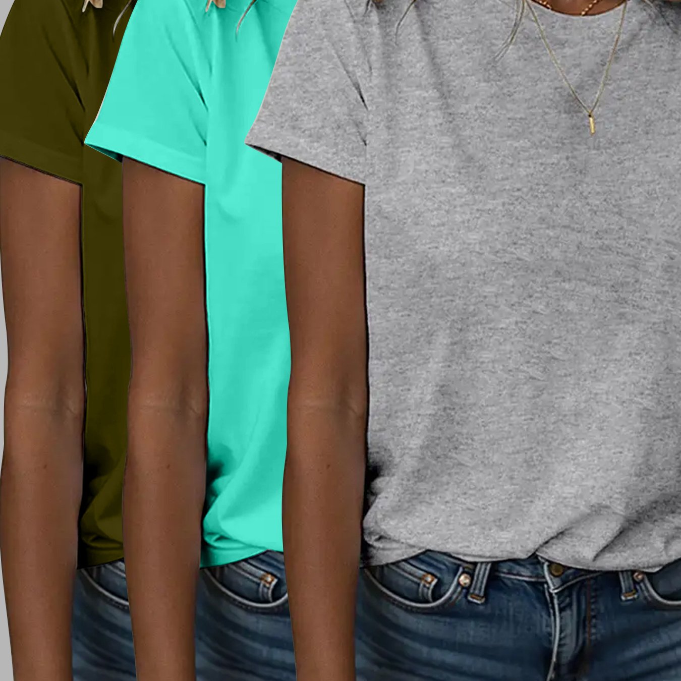 TEMU Fashion Women's Short Sleeve T-shirt 3pcs Set