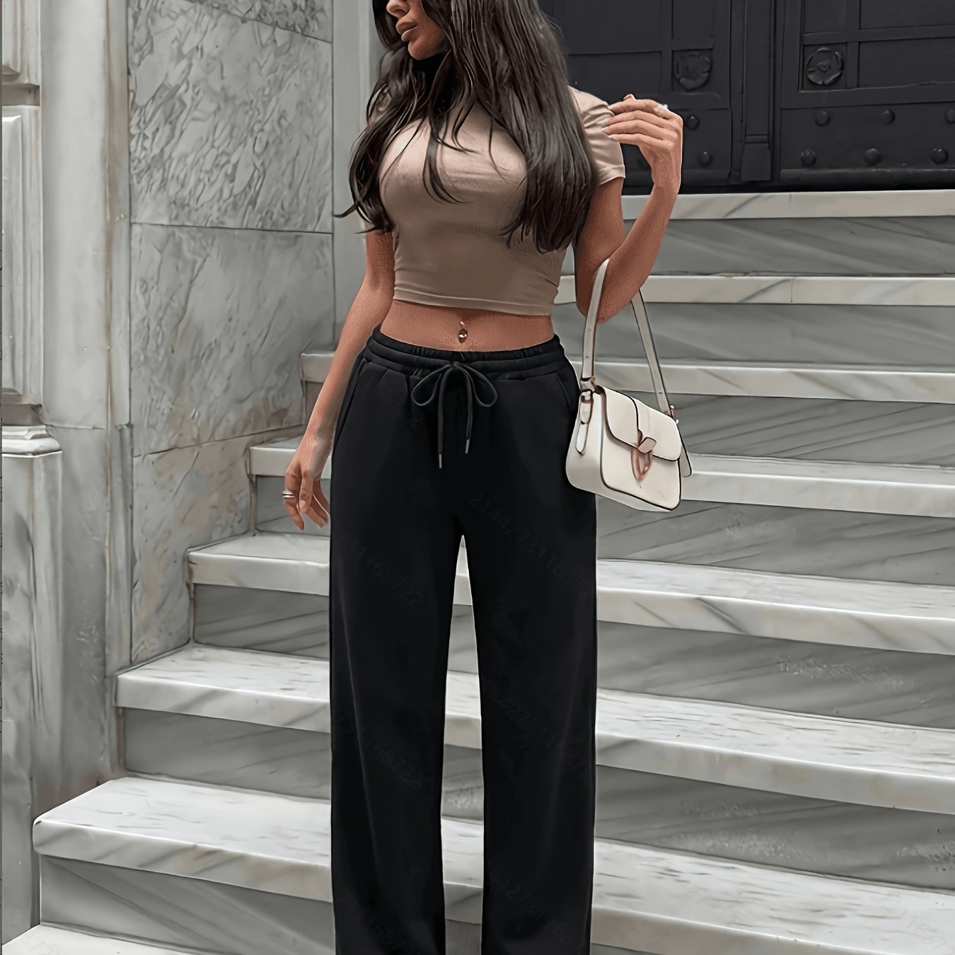 TEMU New Latin American Autumn & Winter Women' Color Plain Casual Pants