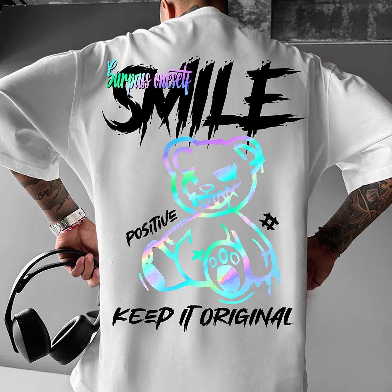 TEMU [printed Design - Not Textured] Lettering With Illustrative Patterns, Perfection, Maintaining , Suitable For Spring And Summer, Unisex, Summer