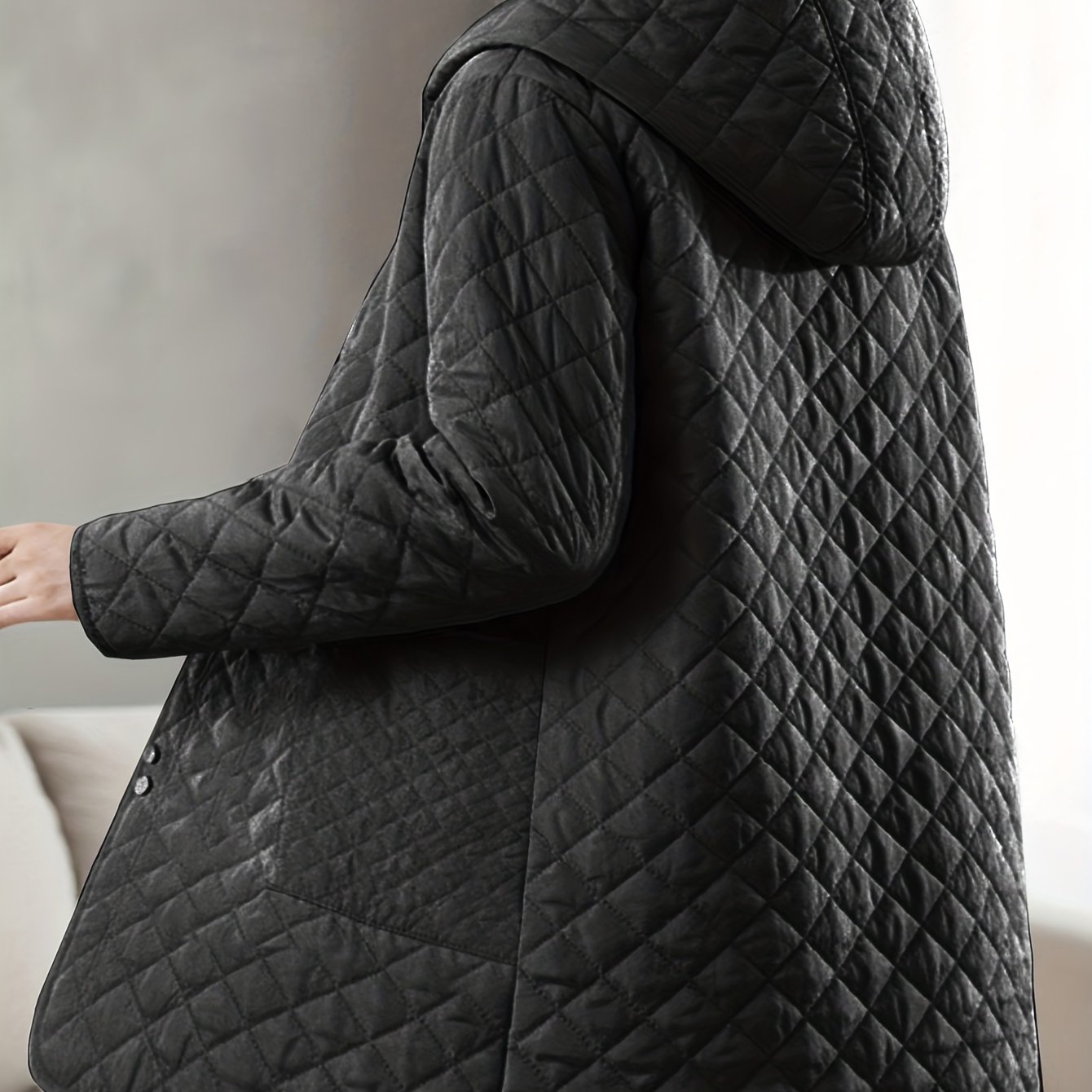 TEMU Plus Size - Plus Size - 2025 New Early Autumn And Early Winter Coat Middle-aged Mother Autumn Coat, 2025 New Autumn And Winter Rhombus Fashion
