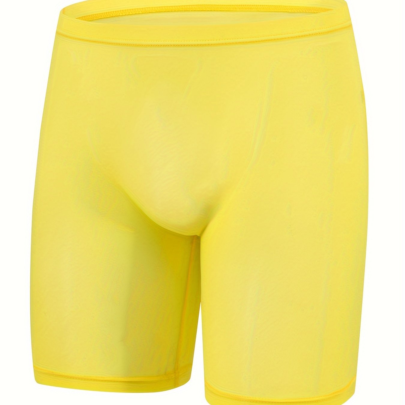 TEMU Bóxer sin costuras para hombre, transparentes y sexys, cintura de color sólido