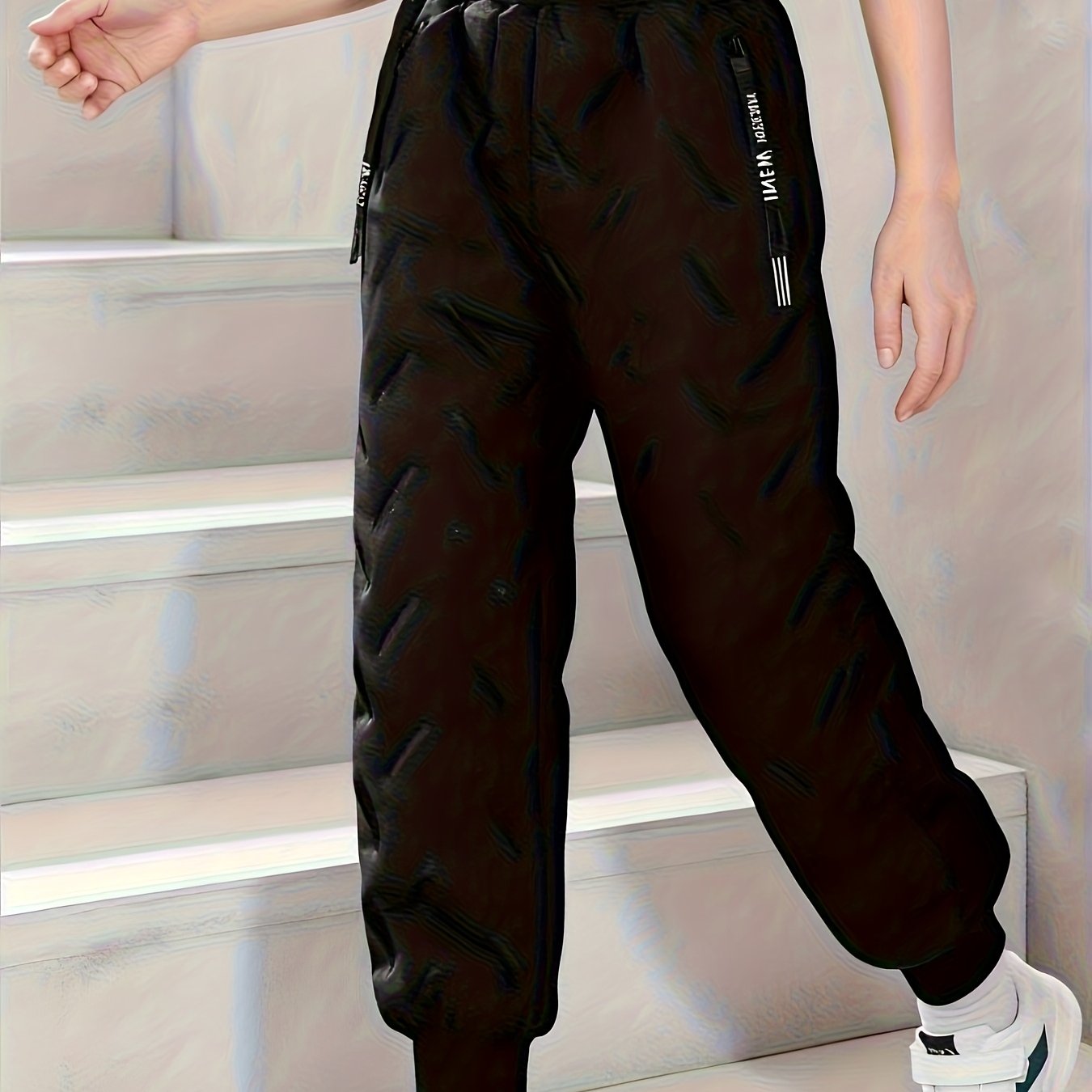 Image of Lined Trousers For Girls; Thickened New Autumn And Winter Children's Wear For Boys And Girls To Wear Outside; Christmas Holiday Black ., Perfect For Outdoor