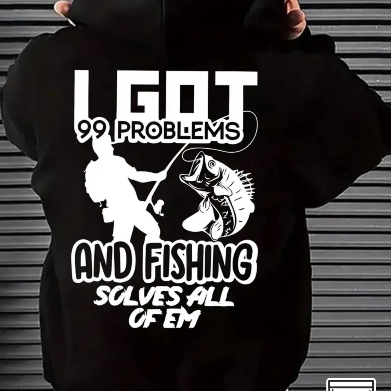 TEMU Men's Fishing-themed Sweatshirt With Back Print Hoodie Suitable For & Casual Wear, Kangaroo Pocket, Soft Pullover, Machine Washable, Regular Fit