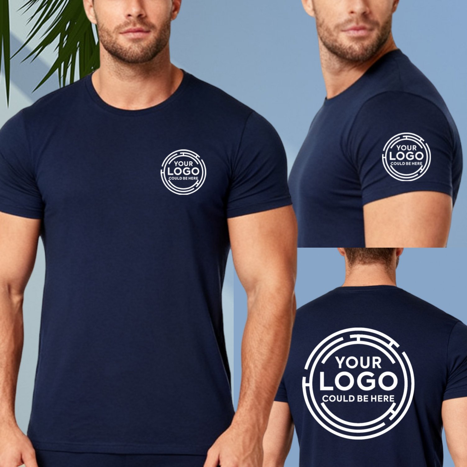 TEMU Custom Men's Short-sleeve T-shirts In Large Sizes - Personalized Printing Of Photos, Text, And Logos For Summer Diy, Soft And Comfortable,