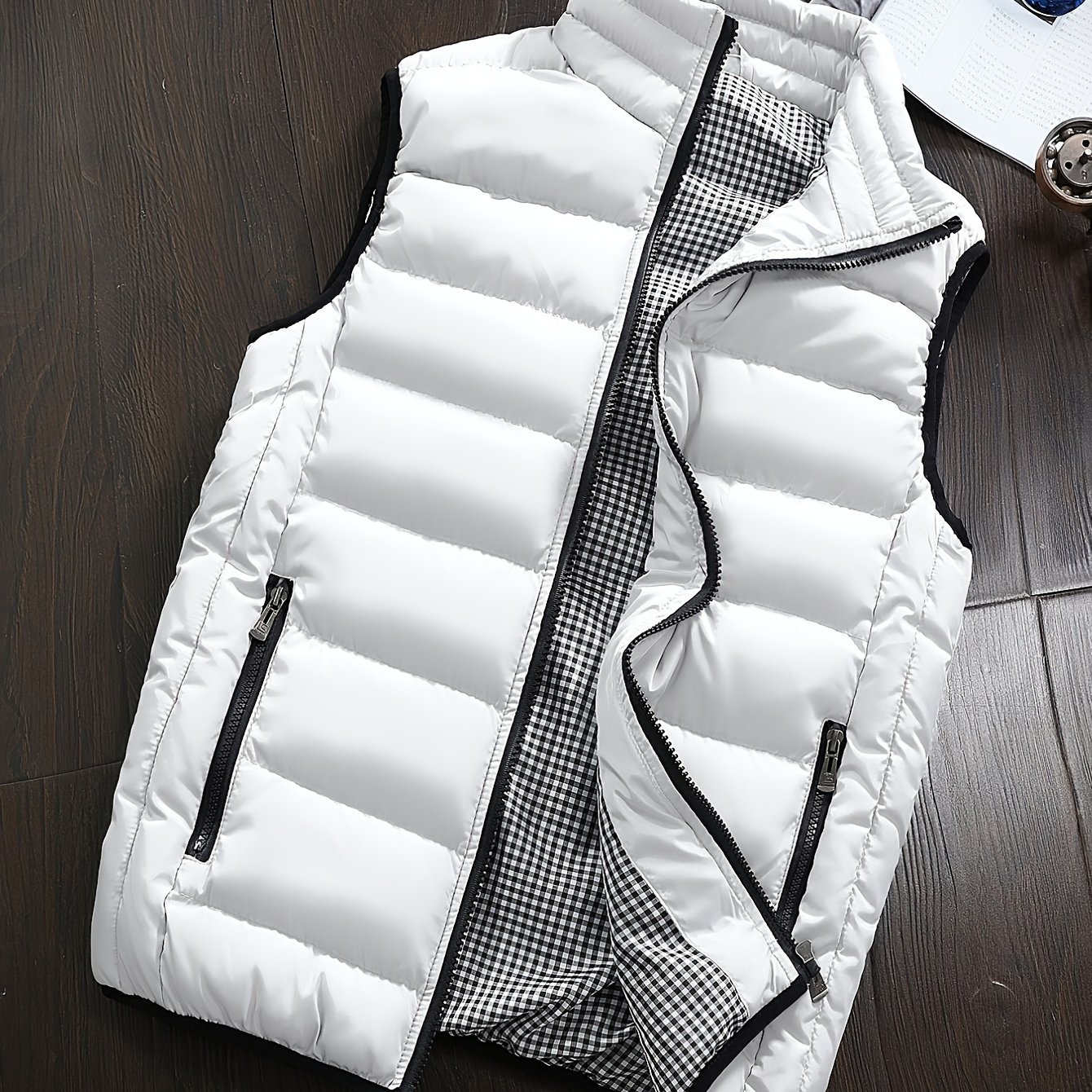 Image of Autumn Winter Thickened Vest Men's Trendy Men's Sleeveless Collar Thickened Faux Vest Fashion Warm Coat Versatile Cardigan Sleeveless Top