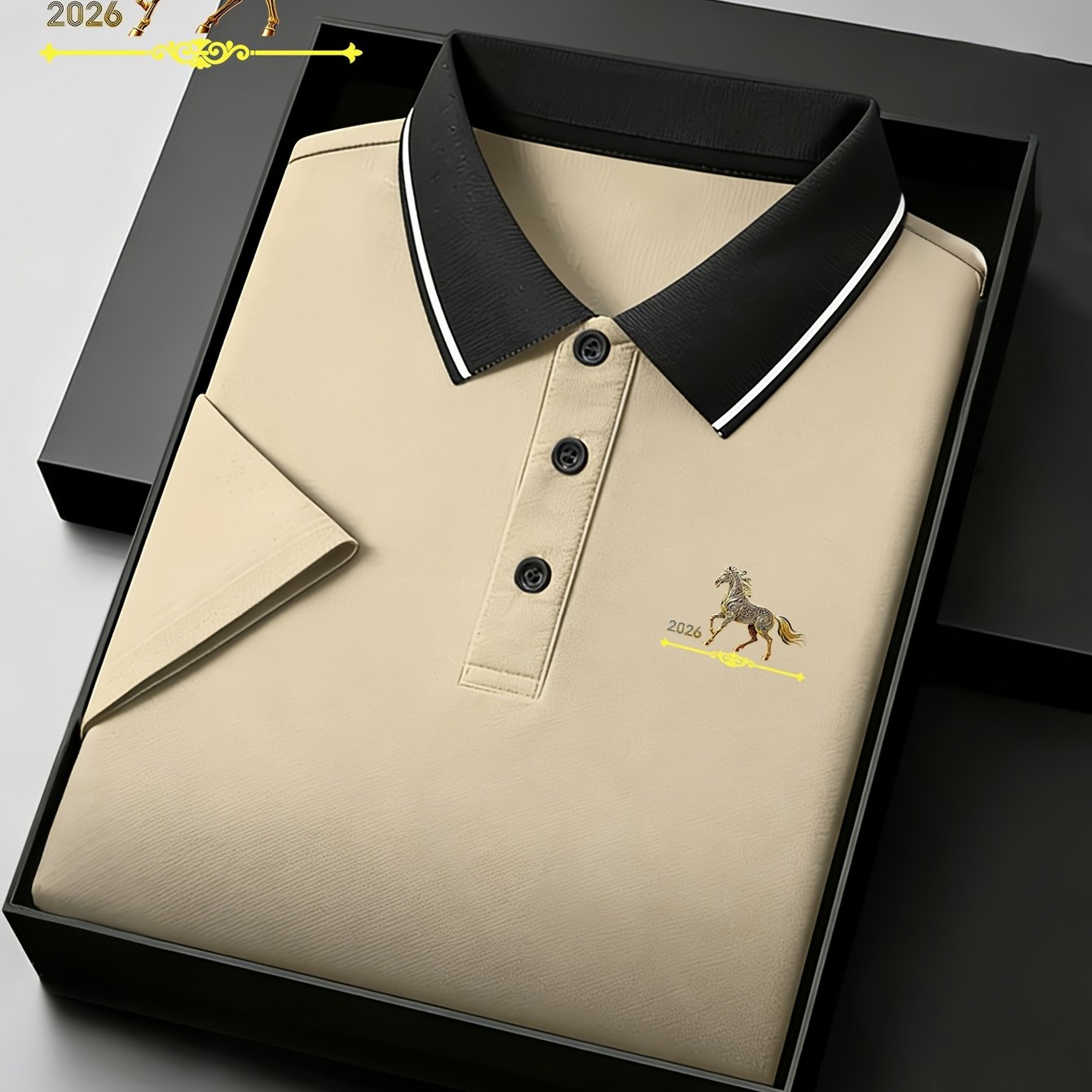 TEMU Tenue Homme Premium 2026, Polo Cheval , T-shirt à Manches Courtes Tendance et Polyvalent pour Homme, Révélant le Tempérament Adapté à une Tenue