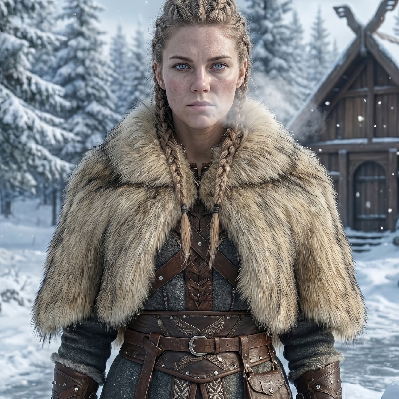 TEMU Cape Capeau Viking Unisexe à Fausse Capuche avec Col - Châle en Peluche Médiéval Renaissance pour LARP, Costumes de Cosplay, Chaleur Hivernale,