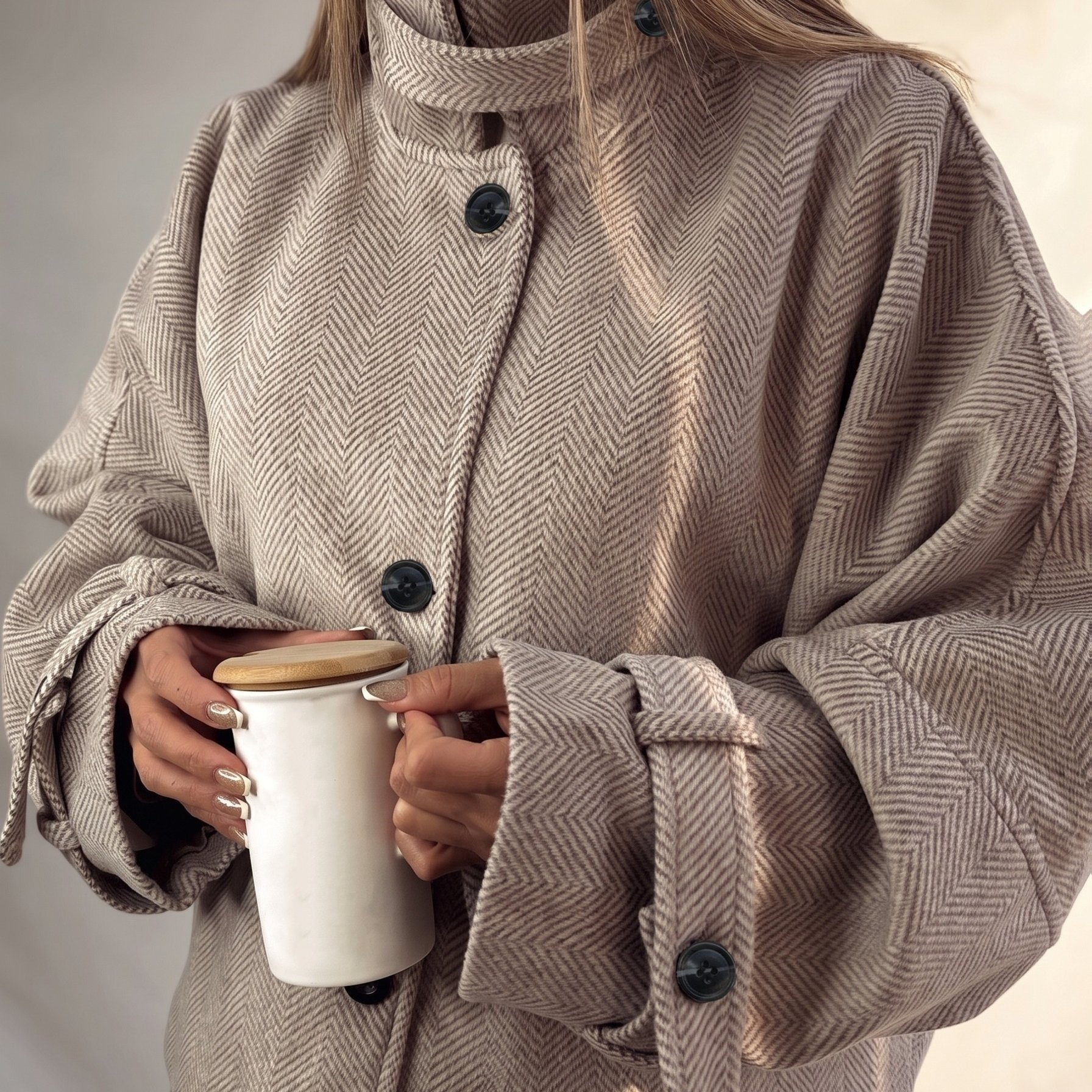 TEMU Western Women's Elegant Fashion British Style Autumn Winter Temperament Jacket Coat