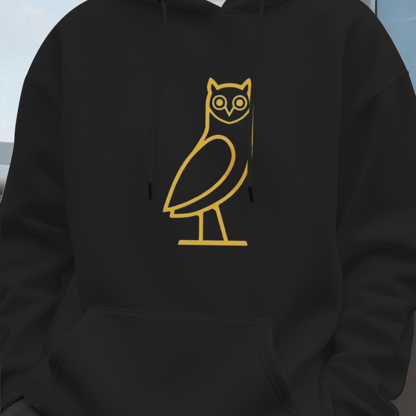 TEMU Men's Hoodie With Owl Outline Design Pattern Print Fashion Pattern Print Fashion For Spring And Autumn , Loose Fit Hoodie