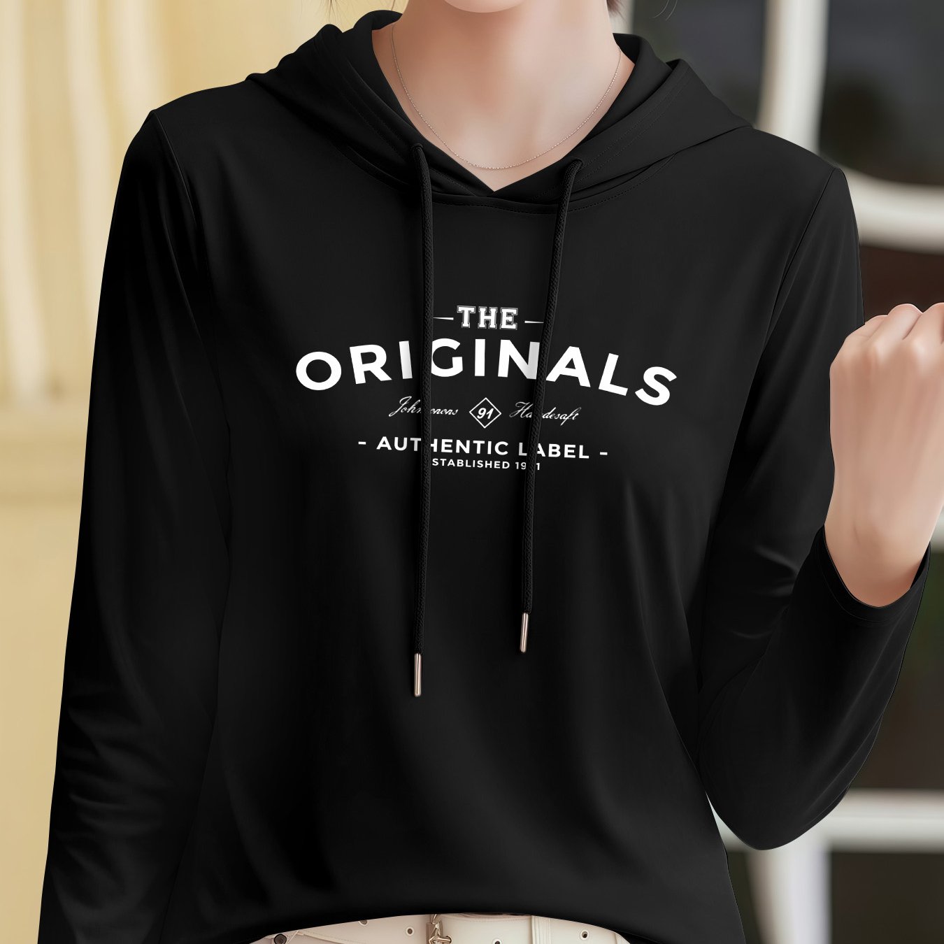 TEMU Women's Summer Long Sleeve Hoodie, Casual Loose Fit Drawstring Versatile Outerwear Long Sleeve Hooded Top For Daily