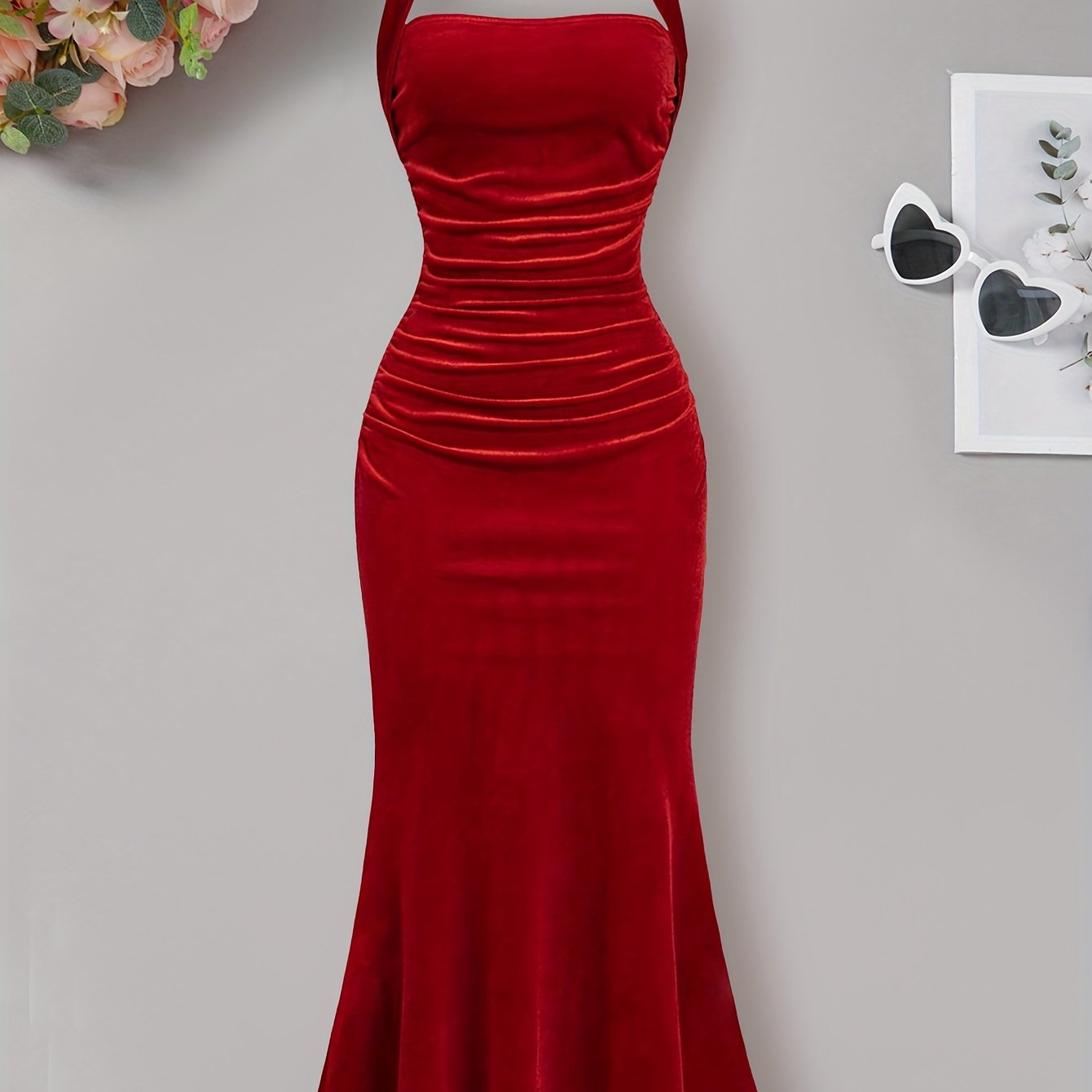 Image of Girls' Solid V-neck Dress