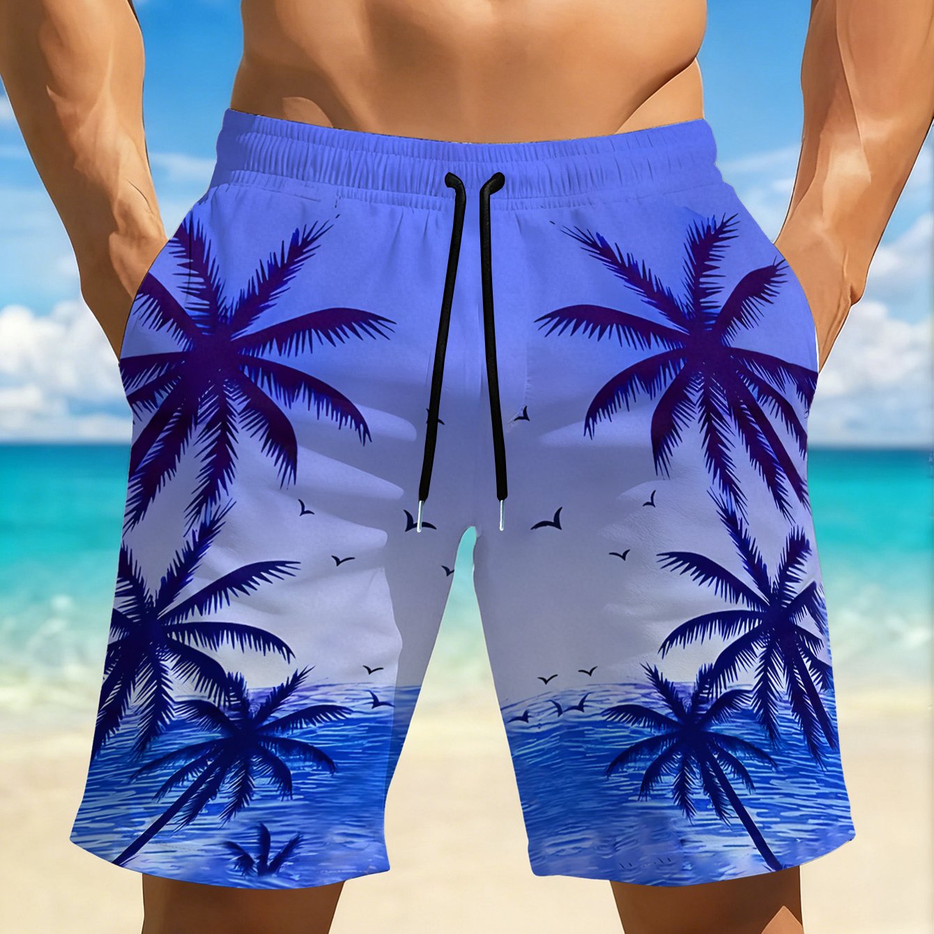 TEMU Men's Quick-dry Swim Trunks With Vibrant Red& Black Geometric 3dprint- Casual, Regular Fit, Perfect For Beach, Pool, Gym, And Outdooractivitie