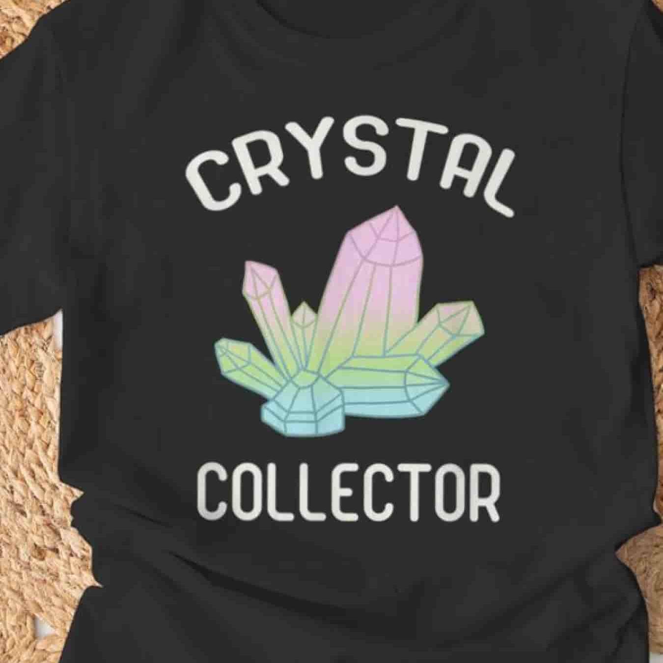 Crystal Collector Stones T-shirt | Casual Crew Neck, Stretch Fabric, Regular Fit, Print Pattern, Perfect For Men, Wear