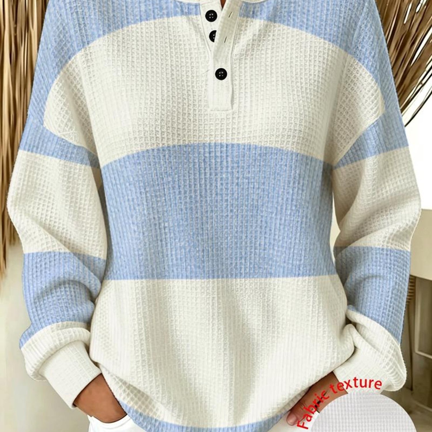 TEMU Plus Size, Plus Size Women's Fashion Sweatshirt, Mixed Colors, Multiple Sizes , Light Striped Design, Soft Pastel Color Palette, Suitable For