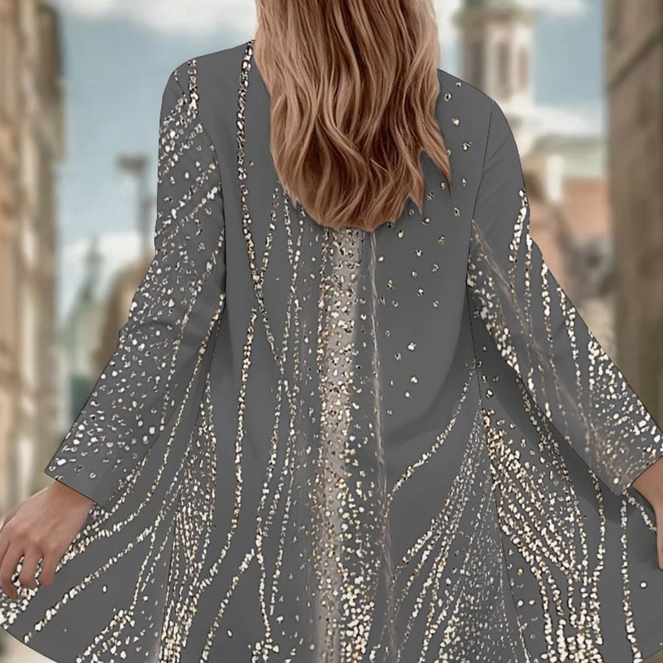 Plus Size - Plus Size - Spring And Autumn Large Size Women's Casual Pullover Coat Long Sleeve Loose Versatile Top Print Design For Daily Light Outerwear