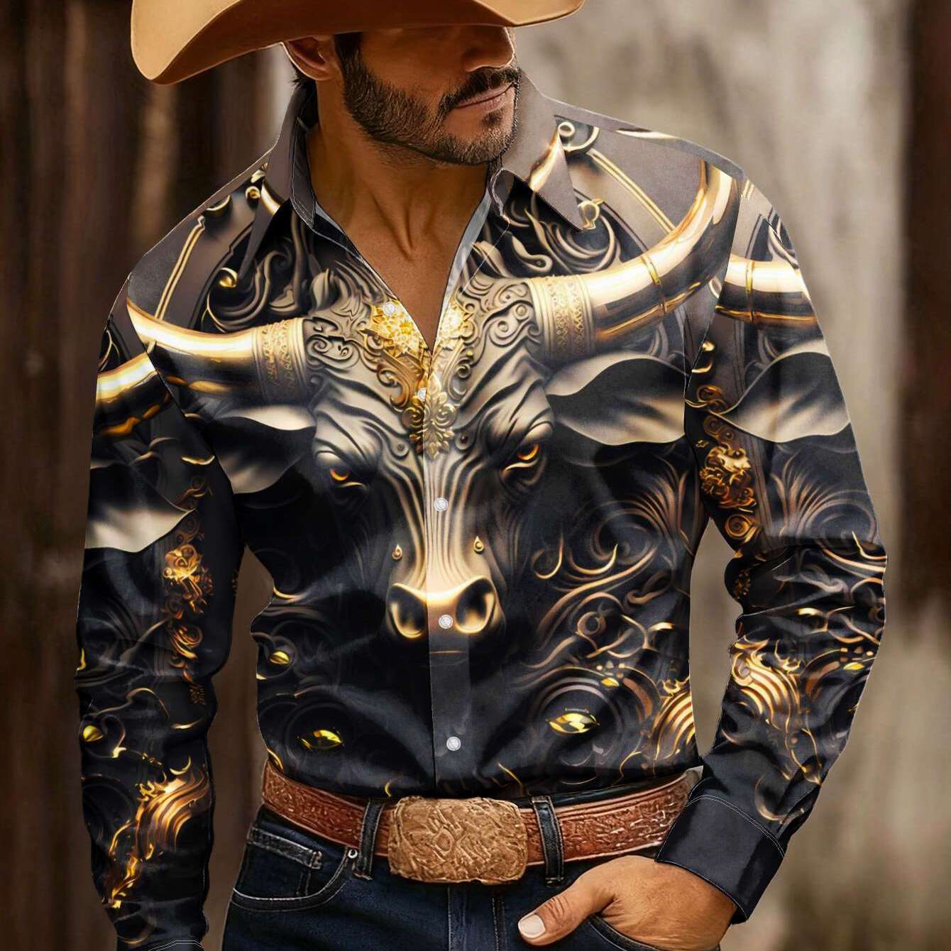 TEMU Long Sleeve Fashion Men's Shirt