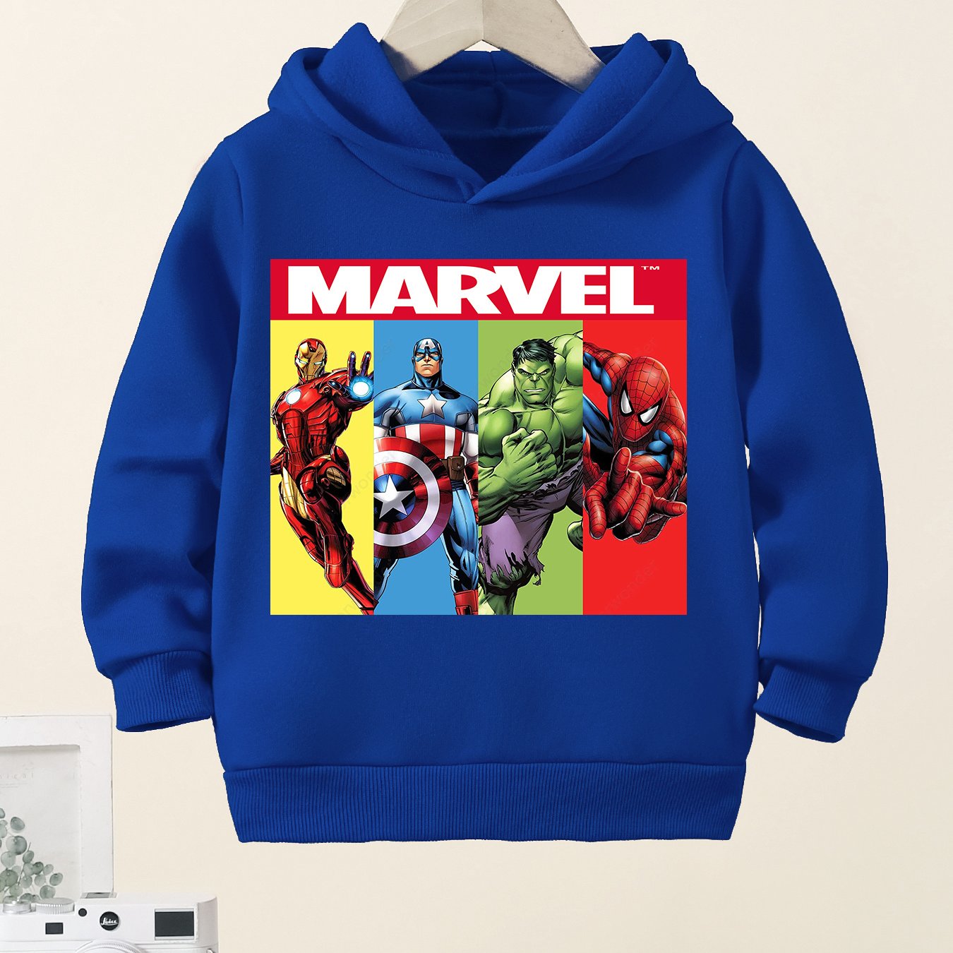 TEMU Boys Hooded Sweatshirts Officially Authorized New Autumn And Winter Clothing Sweatshirts Boys Long-sleeved Sweatshirts 3- Spiderman Iron Man