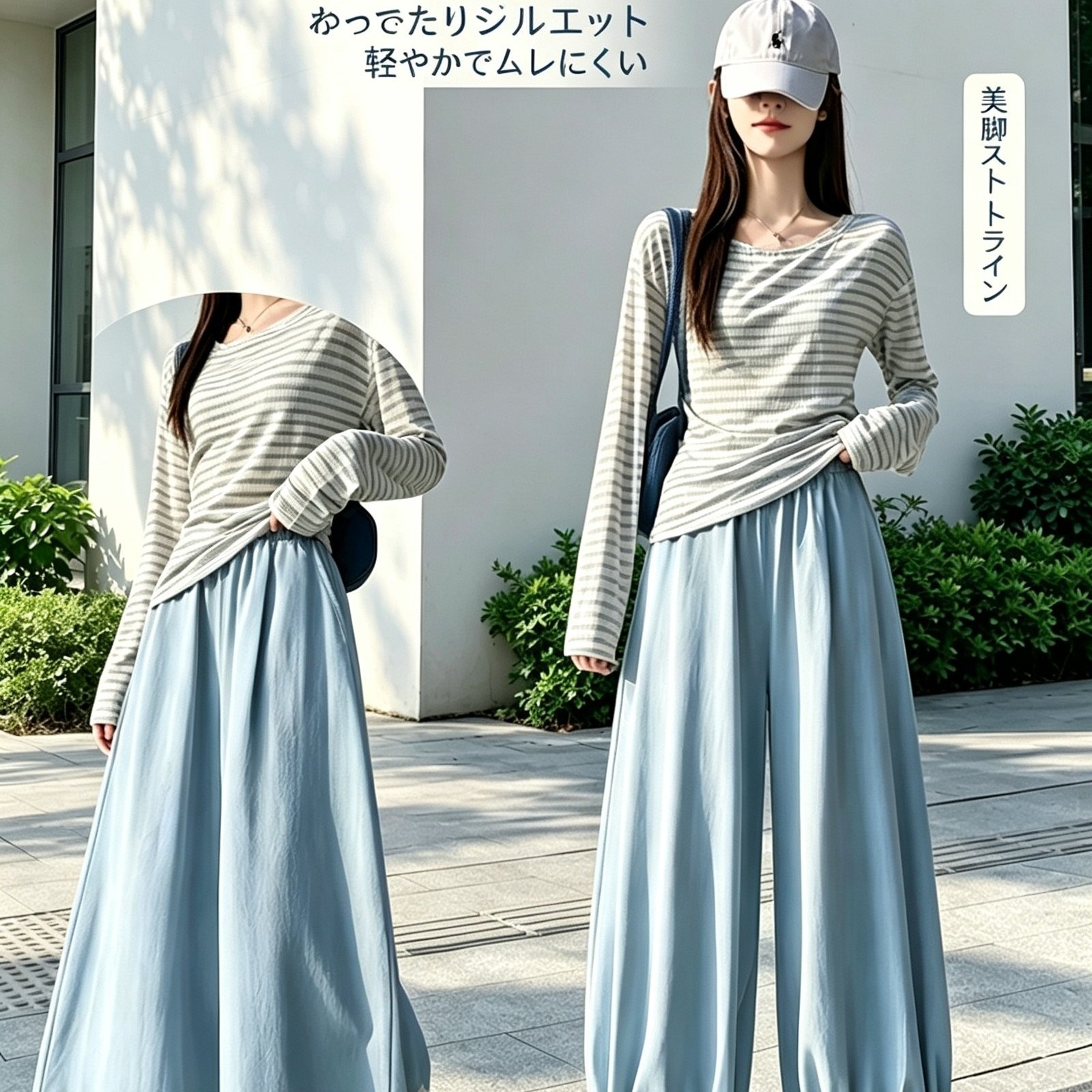 TEMU 【商品名】レディース カジュアル レース パッチワーク ドパンツ、夏の新作 ハイウエスト ゆったり ワイドレッグ ブラウンパンツ、通勤、外出、、在宅ワークに最適