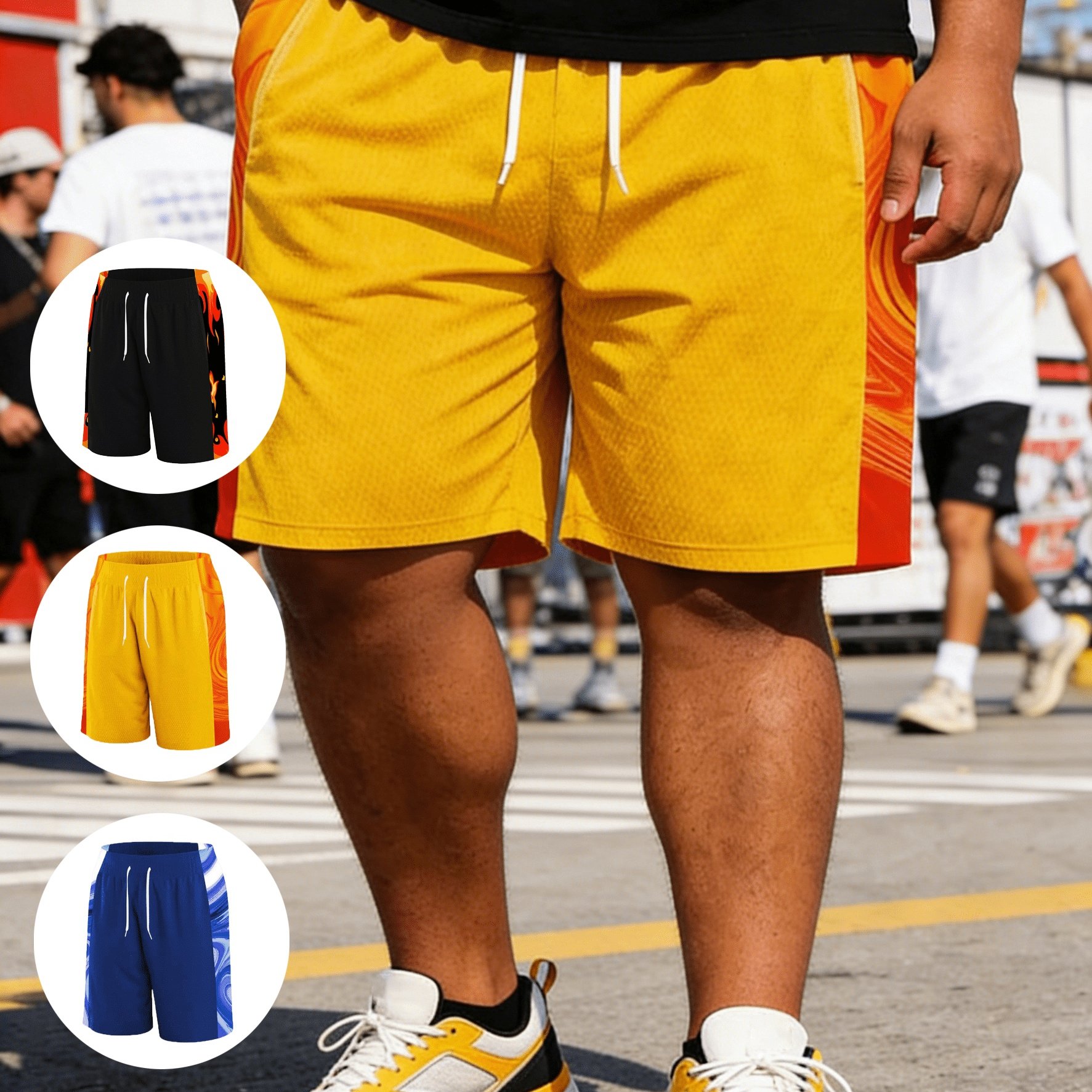 3pcs Men's Plus Size Shorts