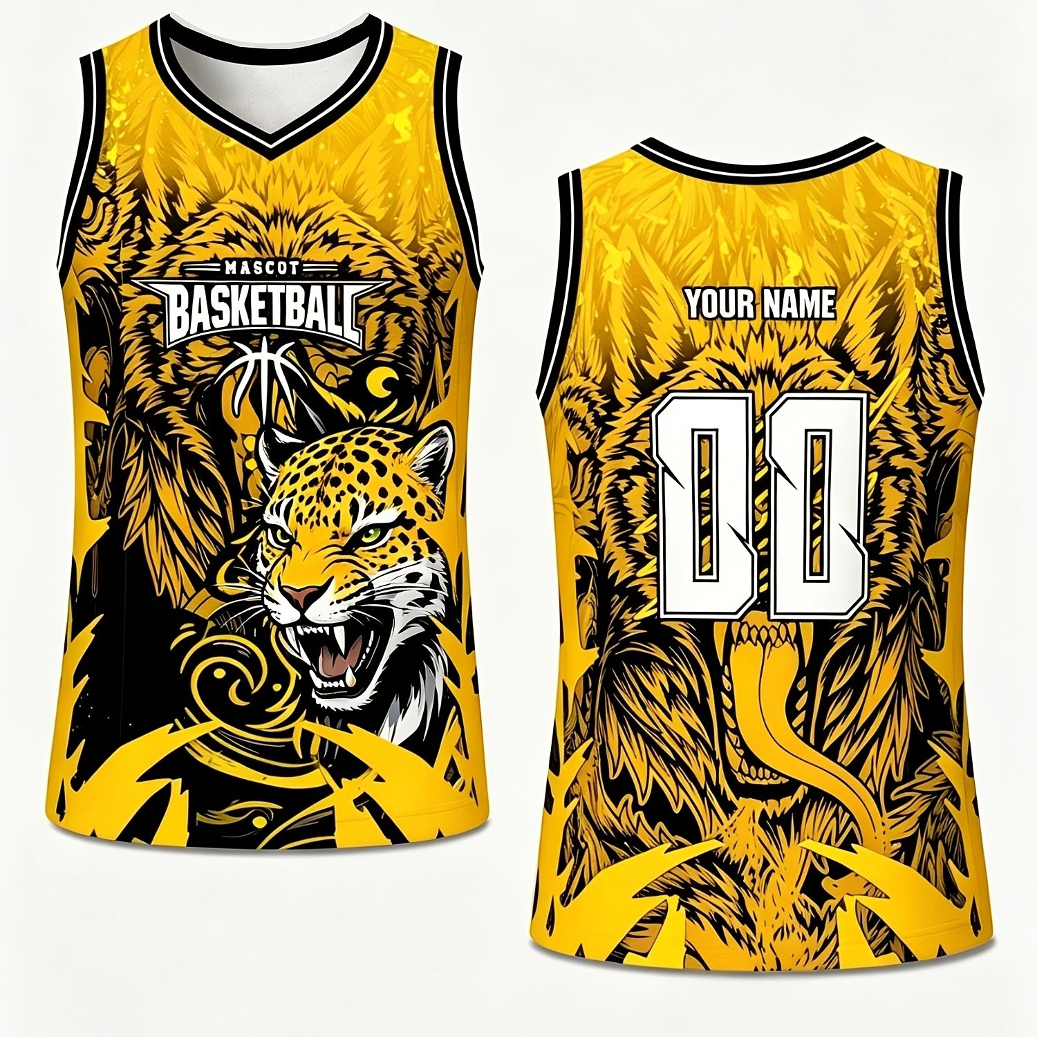 TEMU Men's Customizable Basketball Jerseys - Name And Number Printed, V-neck Print Basketball Jersey, Basketball Uniform, Basketball Top, Uniform,