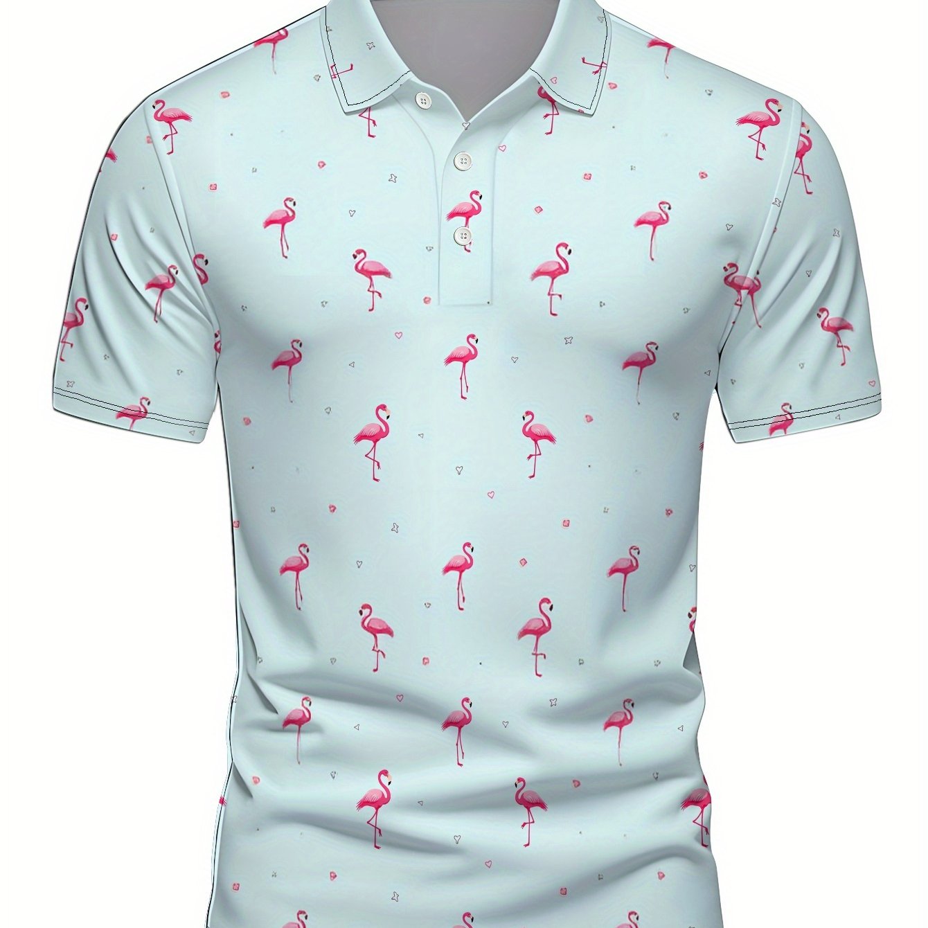 TEMU Men's Short-sleeve Shirt With Flat Pattern - No Texture