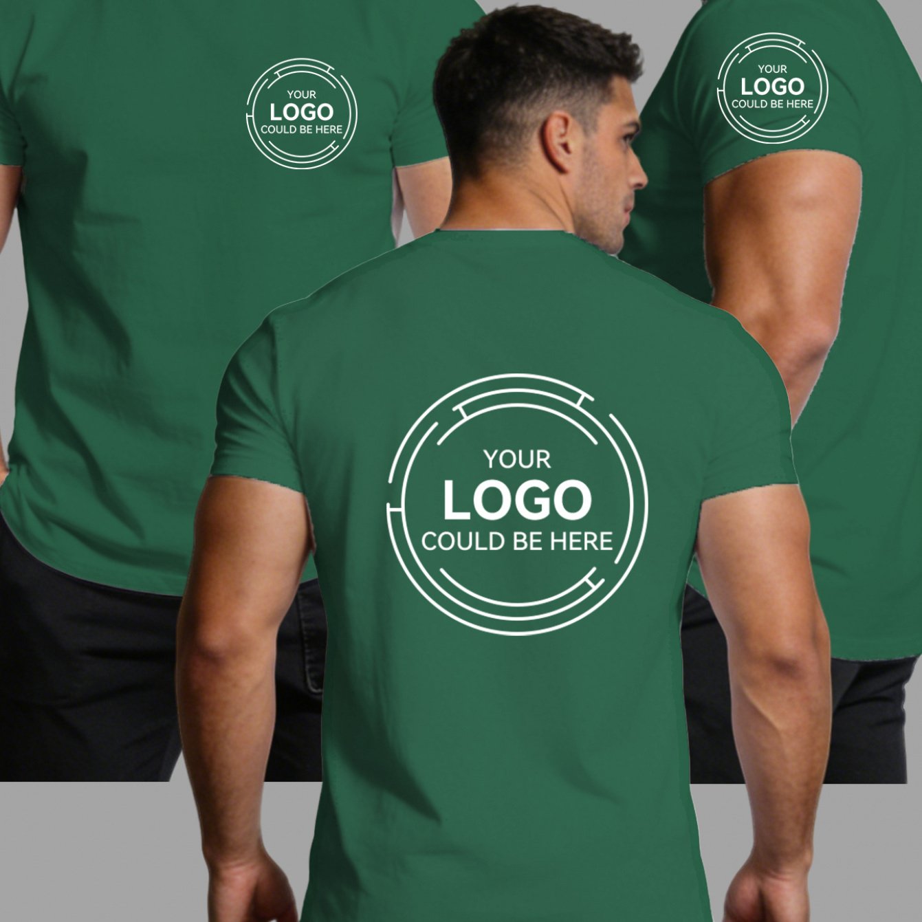 TEMU [customizable] Quick-dry Geometric Pattern Round Neck Workwear, Suitable For Business Casual And Cultural Events, Personalized Logo/text Design,