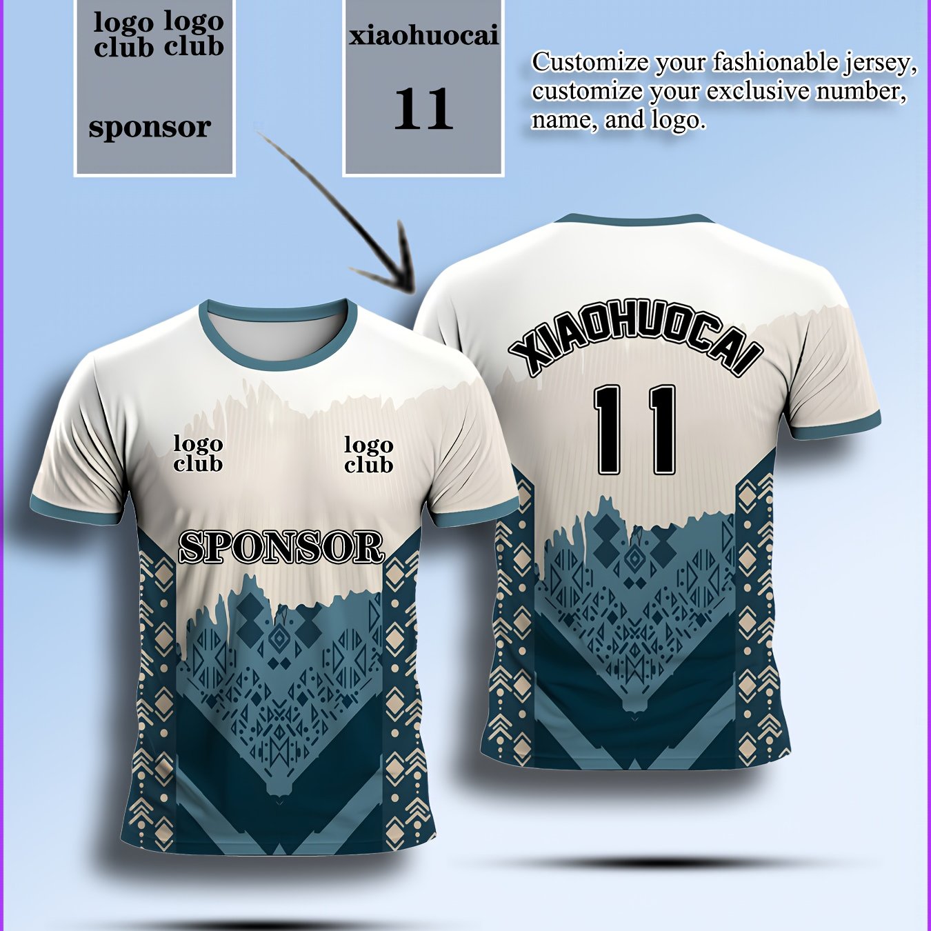 TEMU Men's Custom Homewear Top With Name & Logo - Suitable For