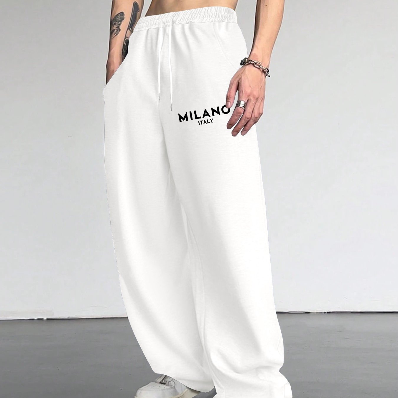 TEMU Men's Casual Sport Straight-leg Pants, Sizes S-2xl, Regular Fit Polyester, Comfortable Loose Cut, Versatile For Daily Wear, Fitness, And . To