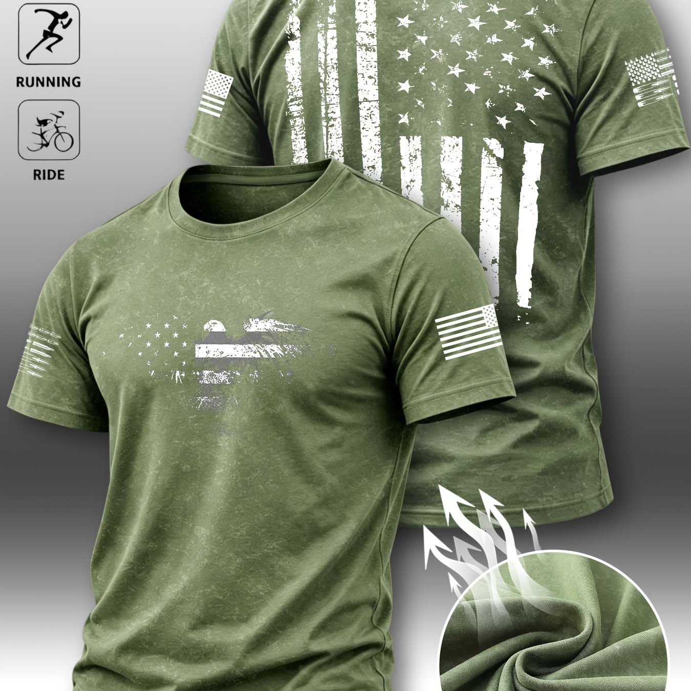 TEMU Men's Round-neck Short-sleeve T-shirt With Lettering - Breathable Summer Casual & Sports Wear, Suitable For Gym, Everyday Use, Machine Washable,