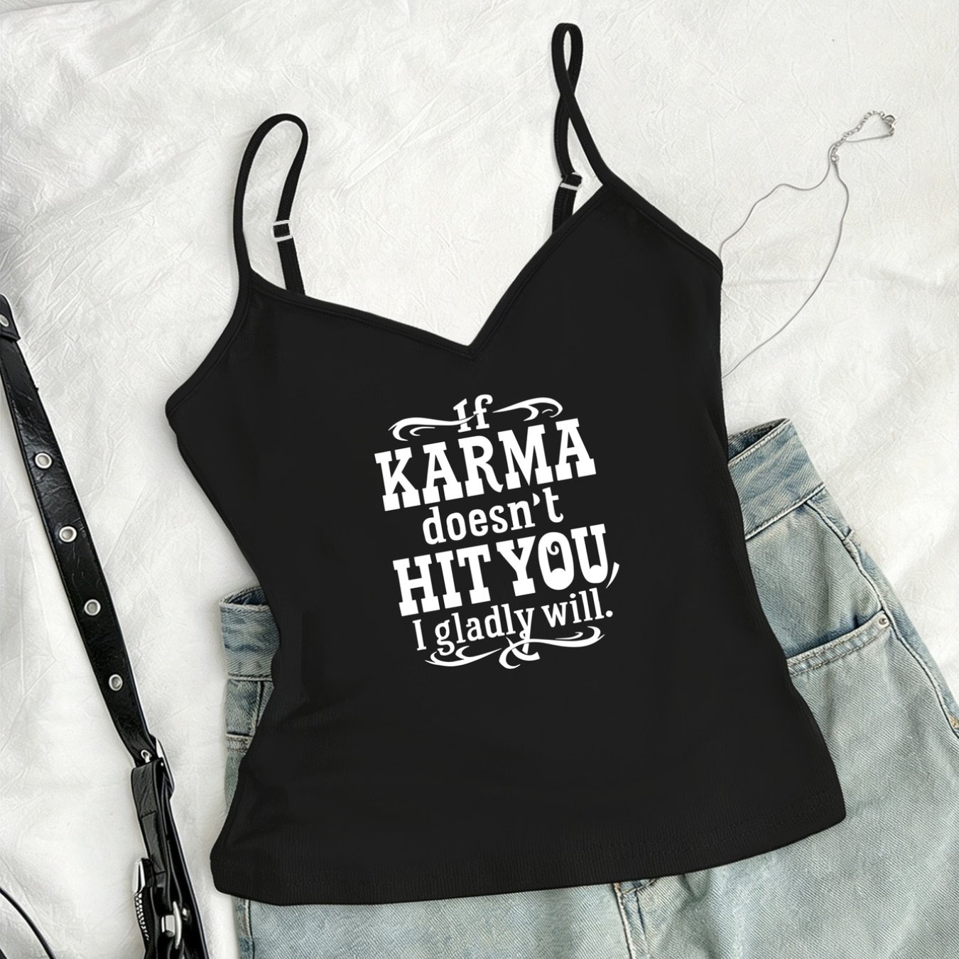 TEMU 2026 New Style Camisole - Printed Y2k Vintage Spicy Adjustable Thin Strap Crop Camisole, Women's New Summer Sleeveless Top, Suitable For Casual