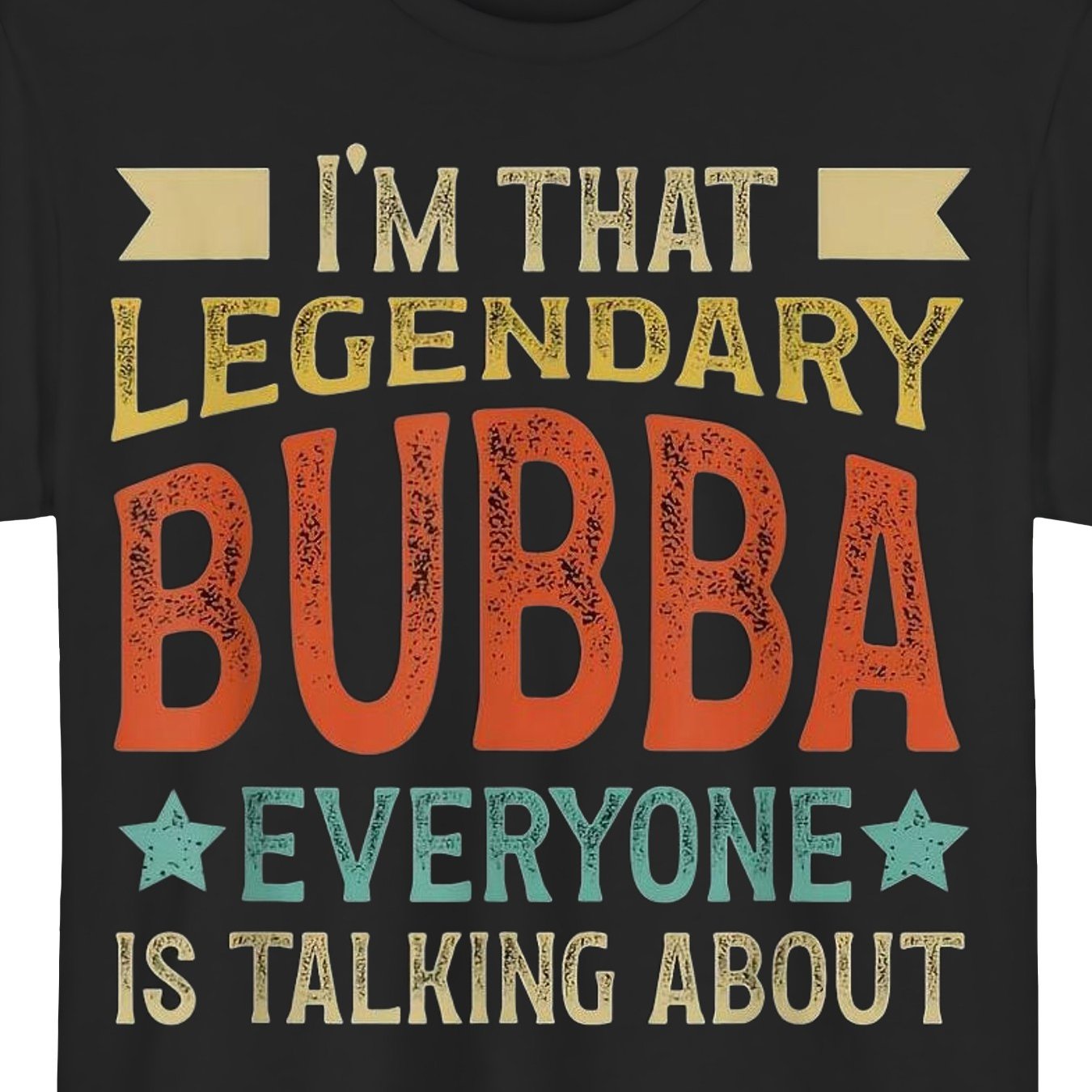TEMU Men's I'm That Bubba Graphic T-shirt - Black Crew Neck, Short Sleeve, Regular Fit, Yellow And Red Print, Comfortable Casual Wear For , Everyday