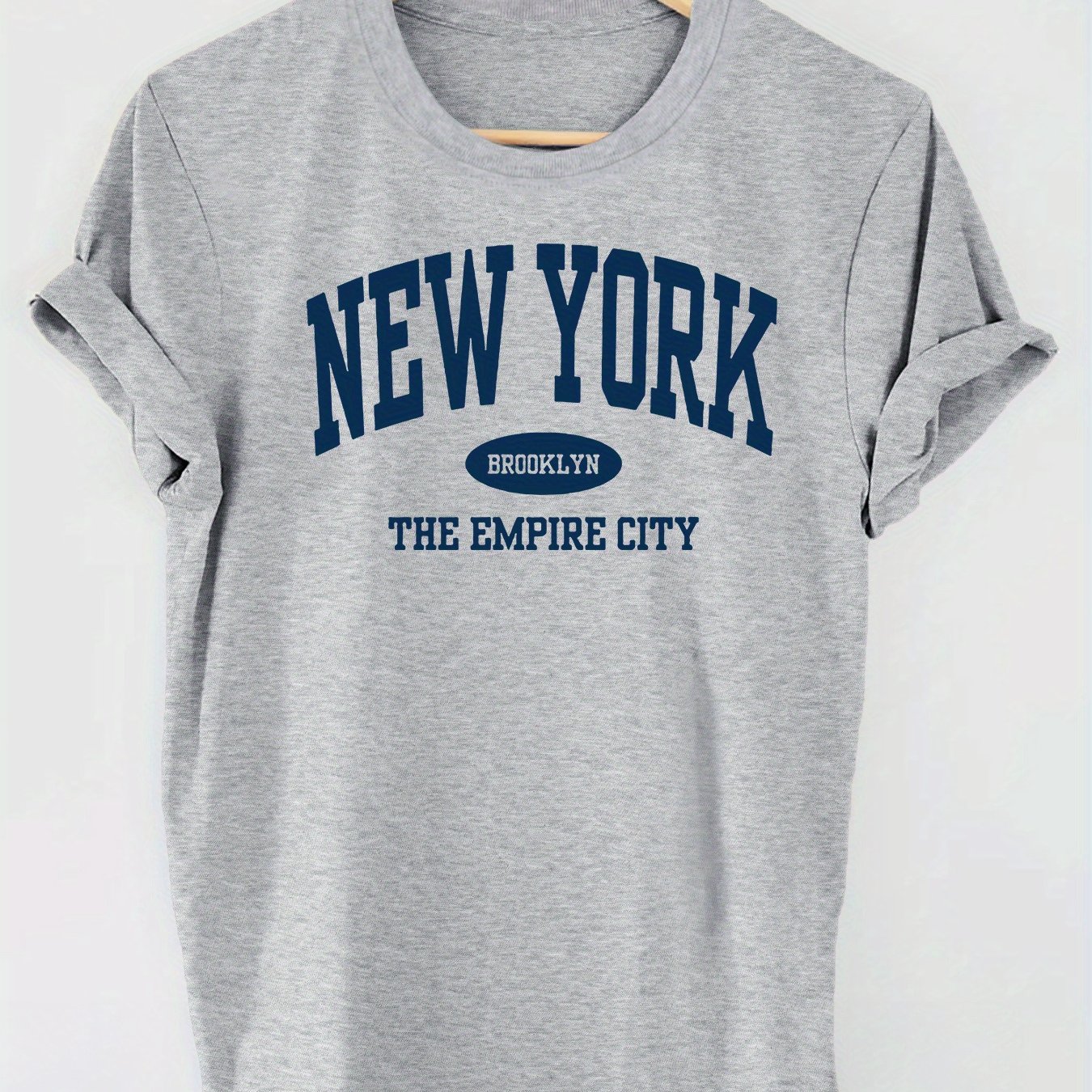 Letter Print T-shirt, Short Sleeve Crew Neck Casual Top For Summer & Spring, Women's Clothing