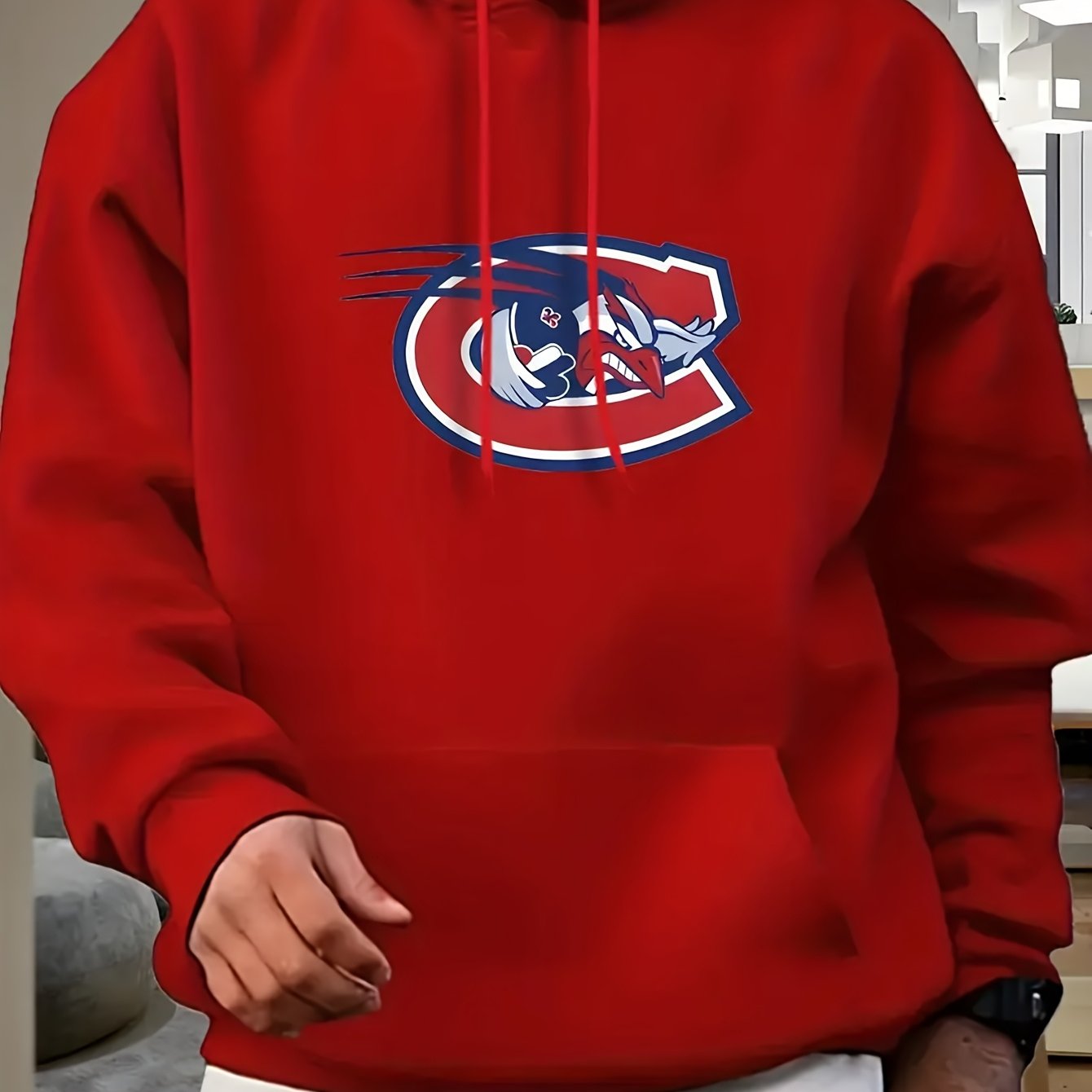 TEMU Haut à capuche pour homme 250G Fleece Imprimé Décontracté, Sweat à capuche pour homme, Toutes saisons, Style décontracté, Vêtement de tous ,