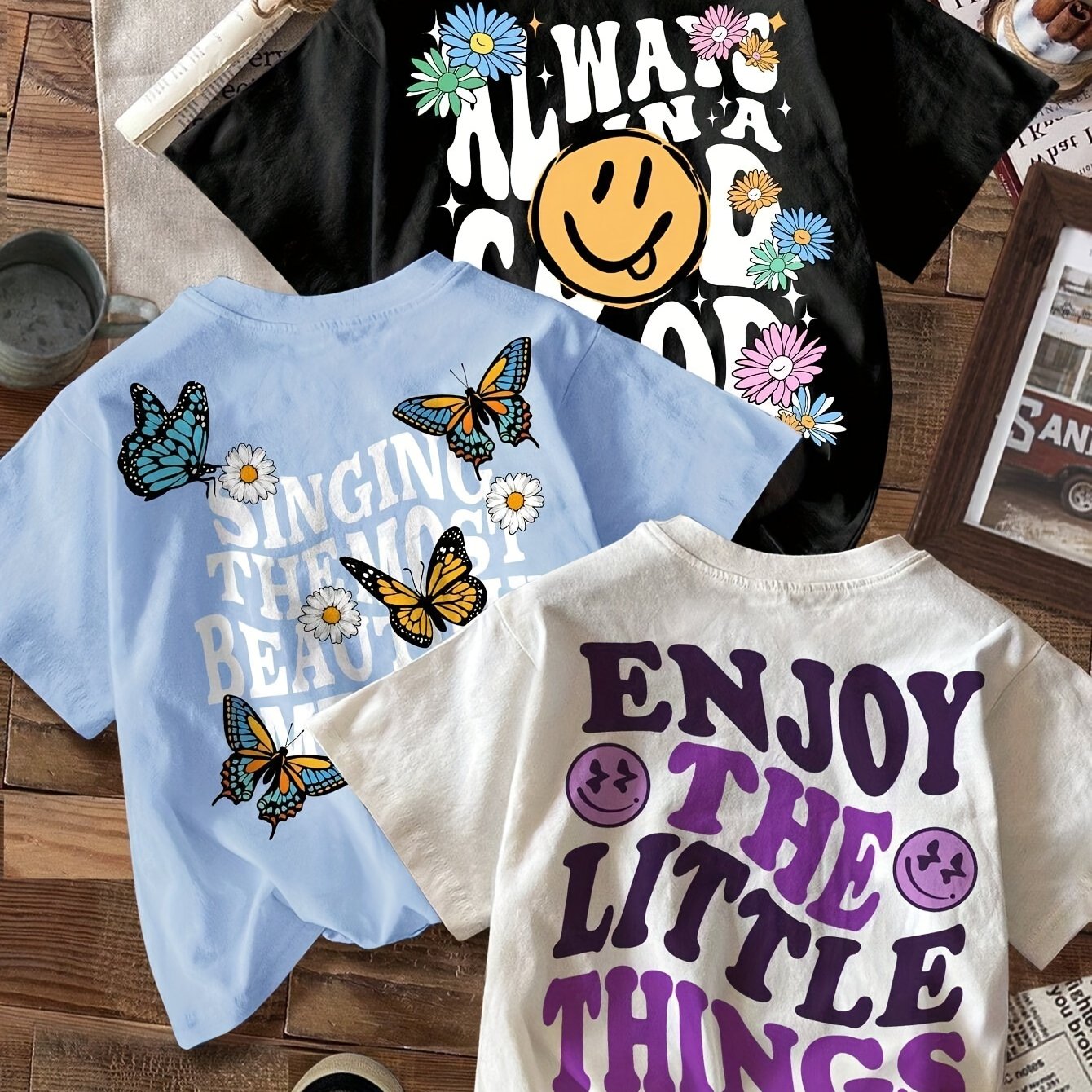 BAOKUAN Women's Funny Printed V-Neck T-Shirt - Cute Cap Sleeve Casual Top - View #12