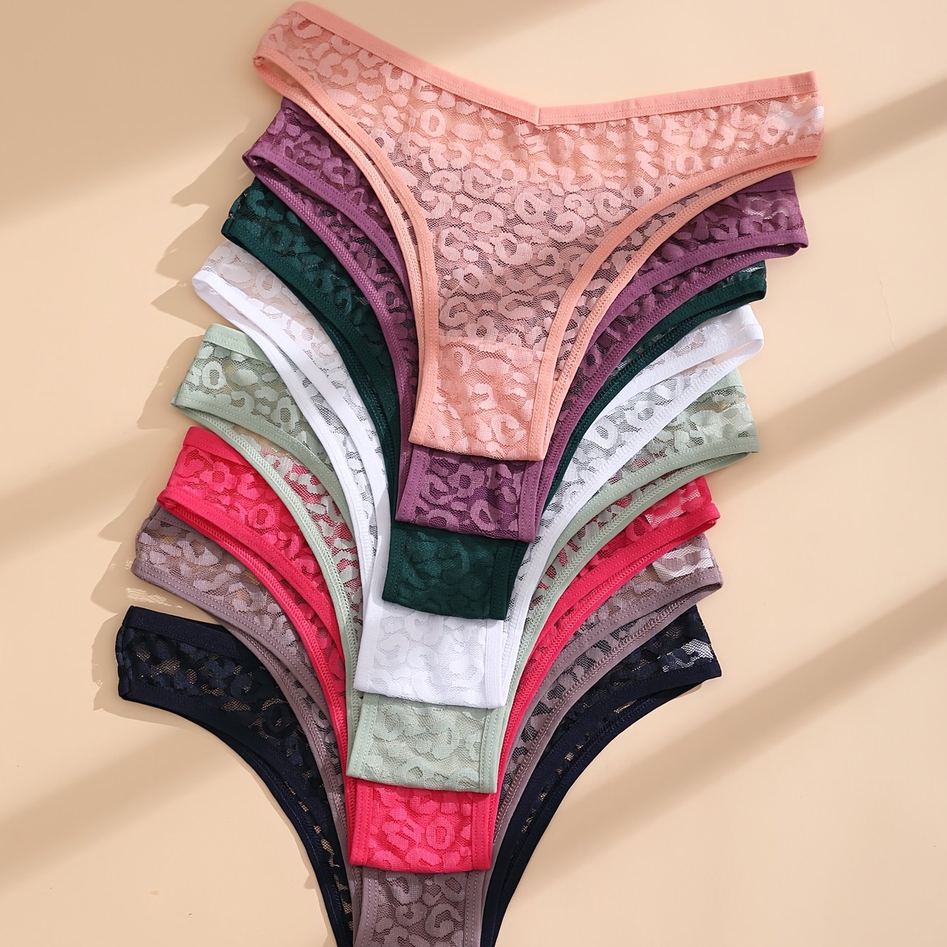 TEMU 8pcs Women Sexy T-back Panties Lace G-string Thongs Lingerie Hollow Transparent Underpants Sheer Underwear Lingerie