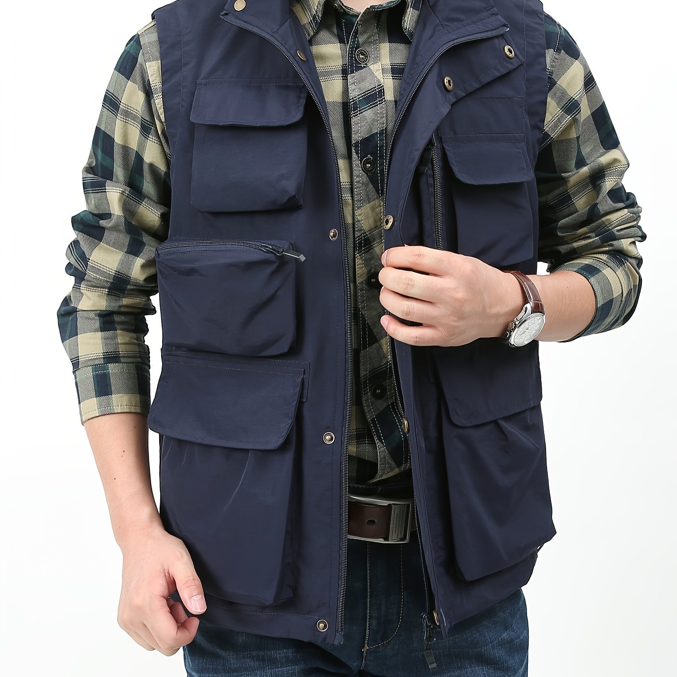 TEMU 2025 's Casual Summer Vest Multi-pocket Outdoor Climbing Vest Lightweight Fishing Vest