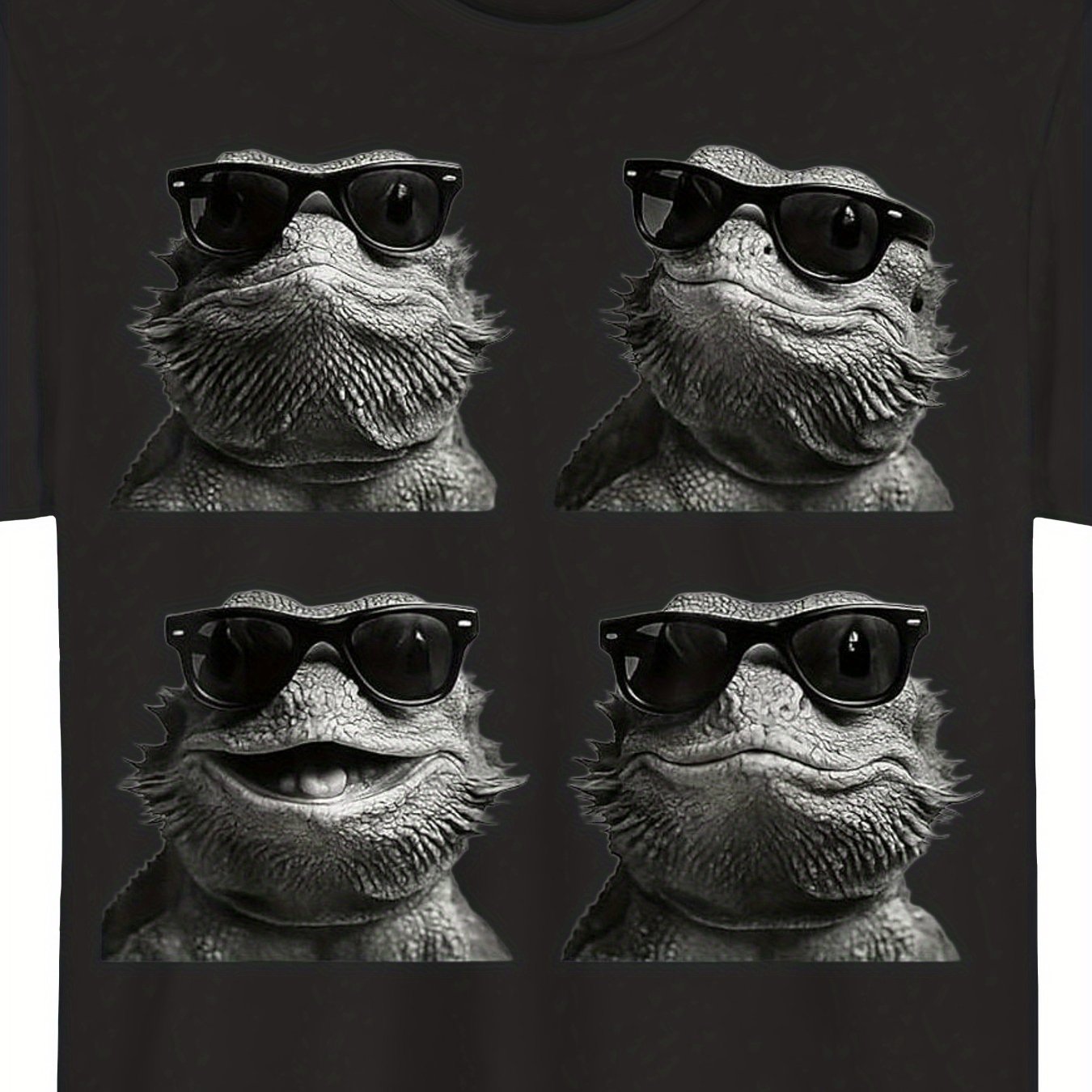 TEMU Bearded Dragon T-shirt - Bearded Print Crew Neck Short Sleeve Shirt | Suitable For Casual Wear, Reptile Lover Gift, Machine Washable Lizard