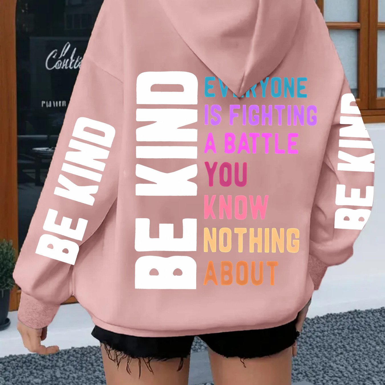 TEMU 2026 Autumn/winter New Sweatshirt (hooded Sweatshirt Without Pockets, Women's Style) With Animal Flowers, Letters And Other Elements Printed