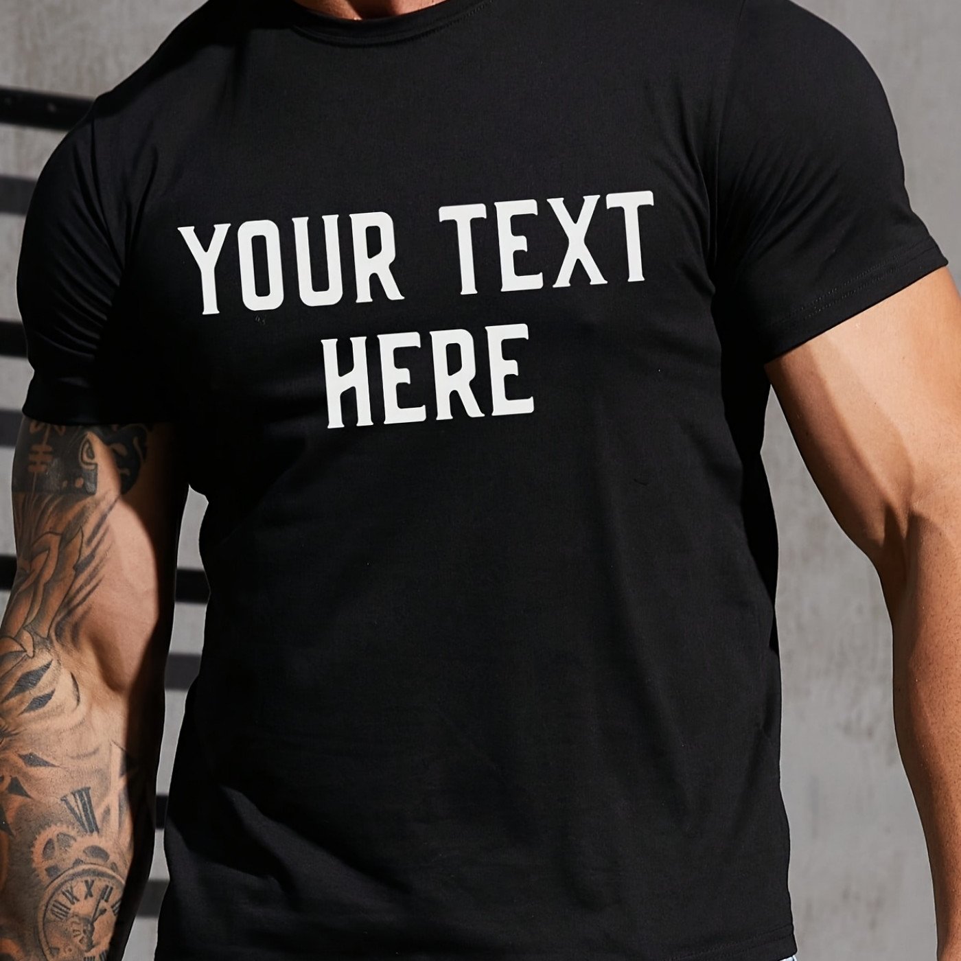 TEMU A Custom Plus-size Featuring "your Text Here" Printed In Large White Letters On The Front. The Fabric Of Lightweight, Making It Suitable For