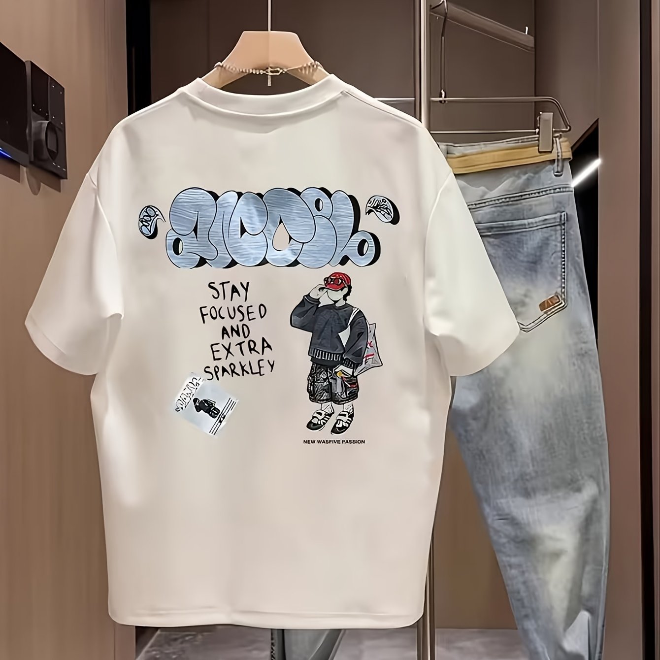 TEMU Men's Short Sleeve T-shirt\2026 Spring/summer New Arrival\soft And Breathable , , Summer Wear, Printed Design, Lightweight Fabric, Party
