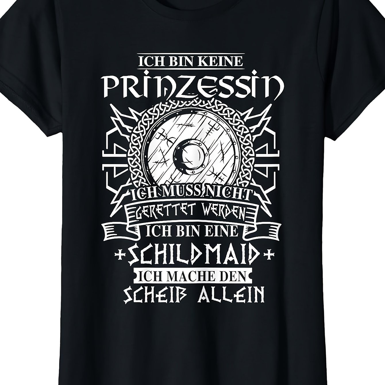 Womens Schildmaid Nordic Viking German Gift T-shirt Men's Black Tee Stylish Perfect For Home|gifting|work|outdoor (birthdays|valentine's Day|mother's Day) All Sizes Unisex