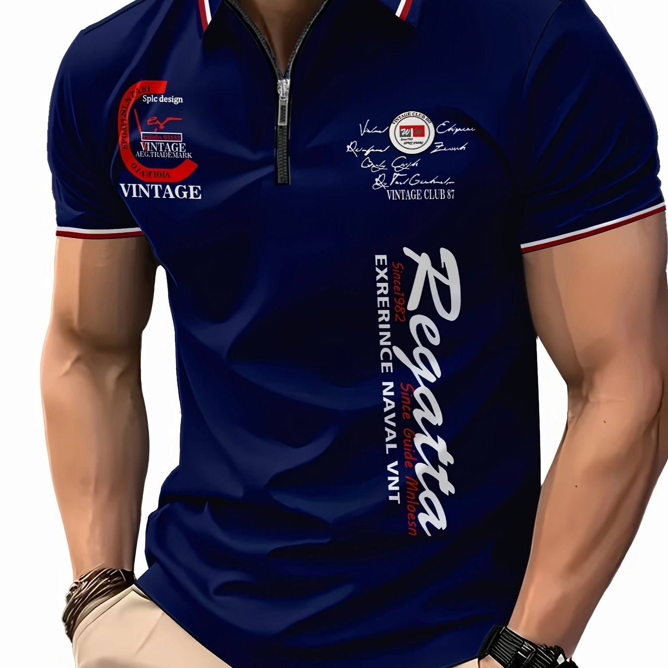 Men's 3d Full-body Summer Short-sleeve Zip-up Shirt