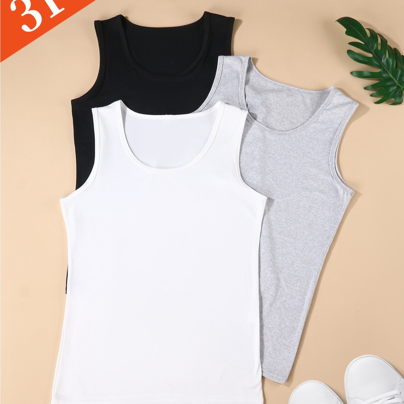 E-shop 3 Stück Damen Ärmellose Tanktops – Sportliche Slim Fit Workout & Casual Tops, Atmungsaktives Halbtransparentes Material, Rundhalsausschnitt,