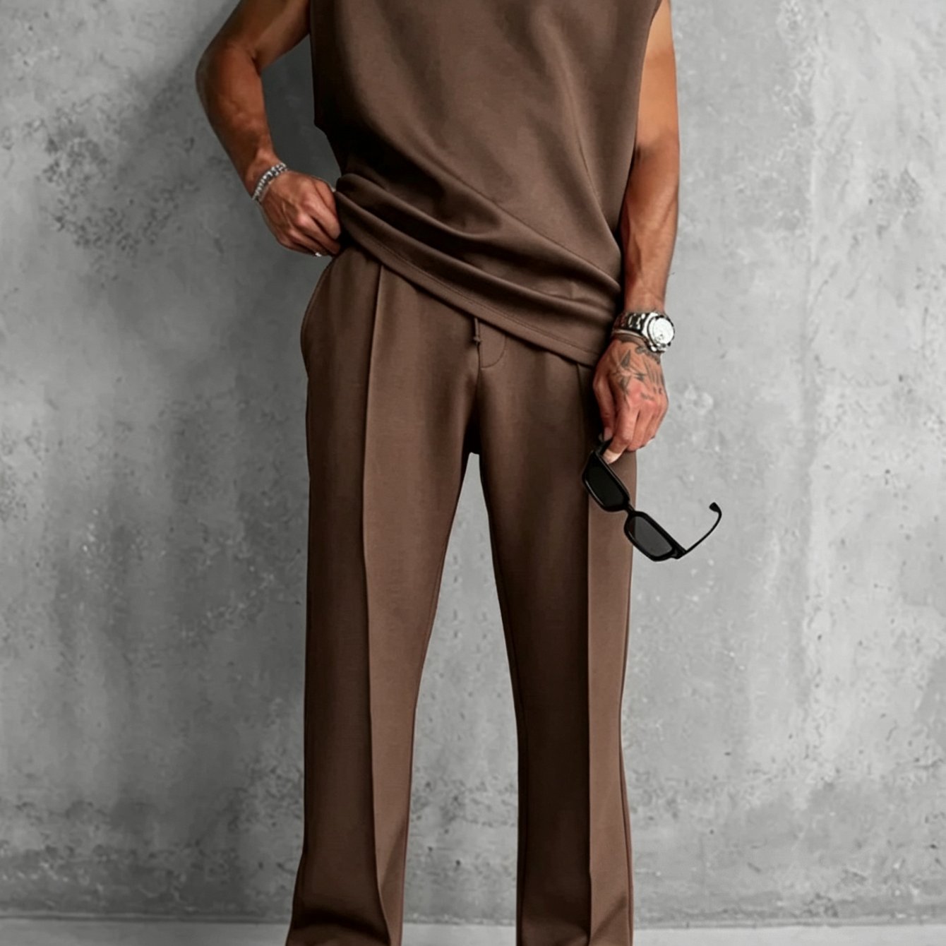 2pcs Set [new Summer ] Men's Modern & Comfortable Casual Sportswear Set - Tank Top & Trousers