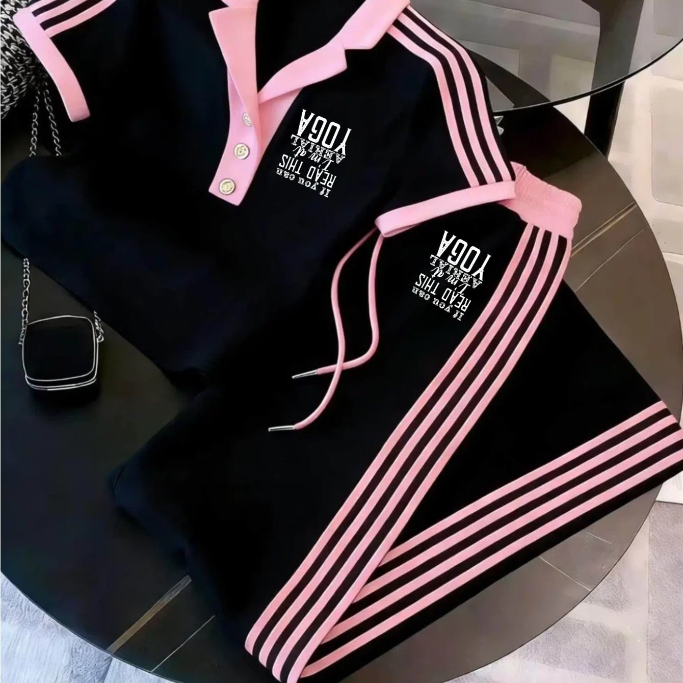 Image of -print Short-sleeved+ Long-panted Set, Summer Cool And Breathable Short-sleeve Long-pants Set, Stylish Set, Suitable For Indoor And Outdoor Use, Perfect For Outdoor, For Teenager