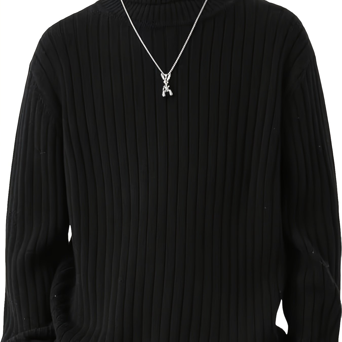 TEMU Turtleneck Ribbed Knit Sweater Long Pullover