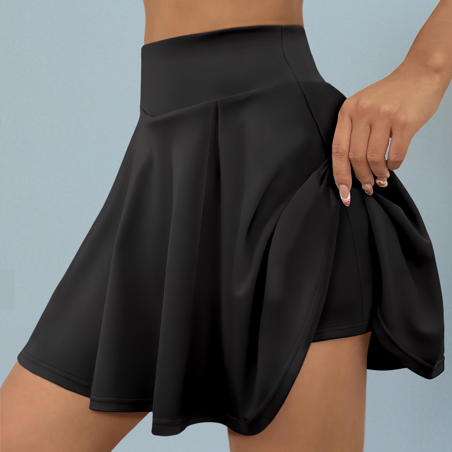 TEMU Women' Color Versatile Skirt, Fashionable High-waisted Hip-hugging Skirt, Elastic Casual Skirt Pants, Women's Skirt - Q4