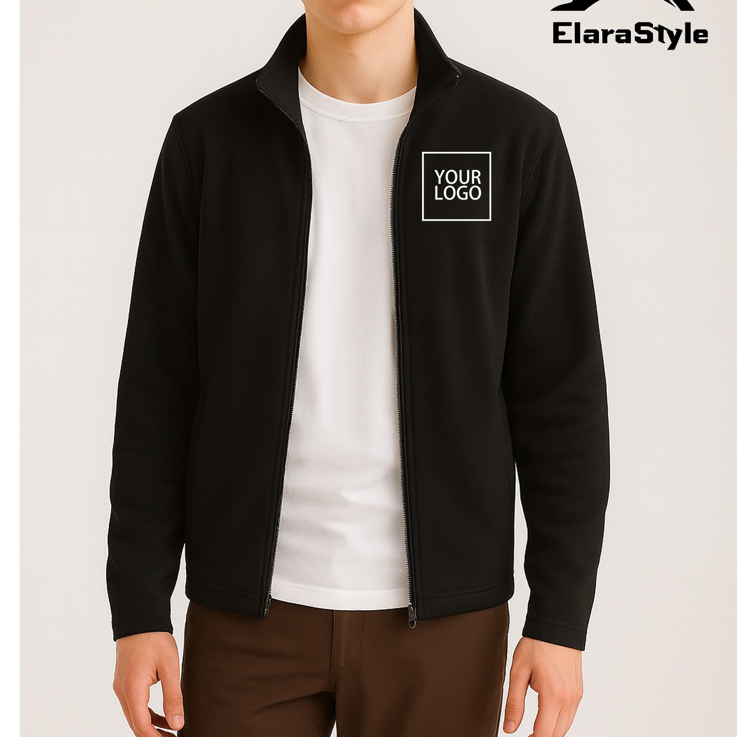 TEMU Haut zippé personnalisable pour homme avec col , haut de sport pour homme, fabriqué en tissu haute résistance, veste de golf d'automne, convient