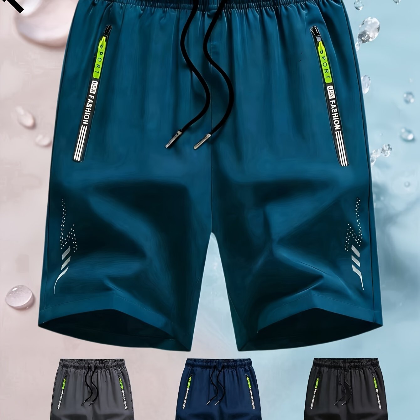 Image of Men's Casual Sports Shorts Thin Quick-dry Bermuda Fitness Cycling -match Style