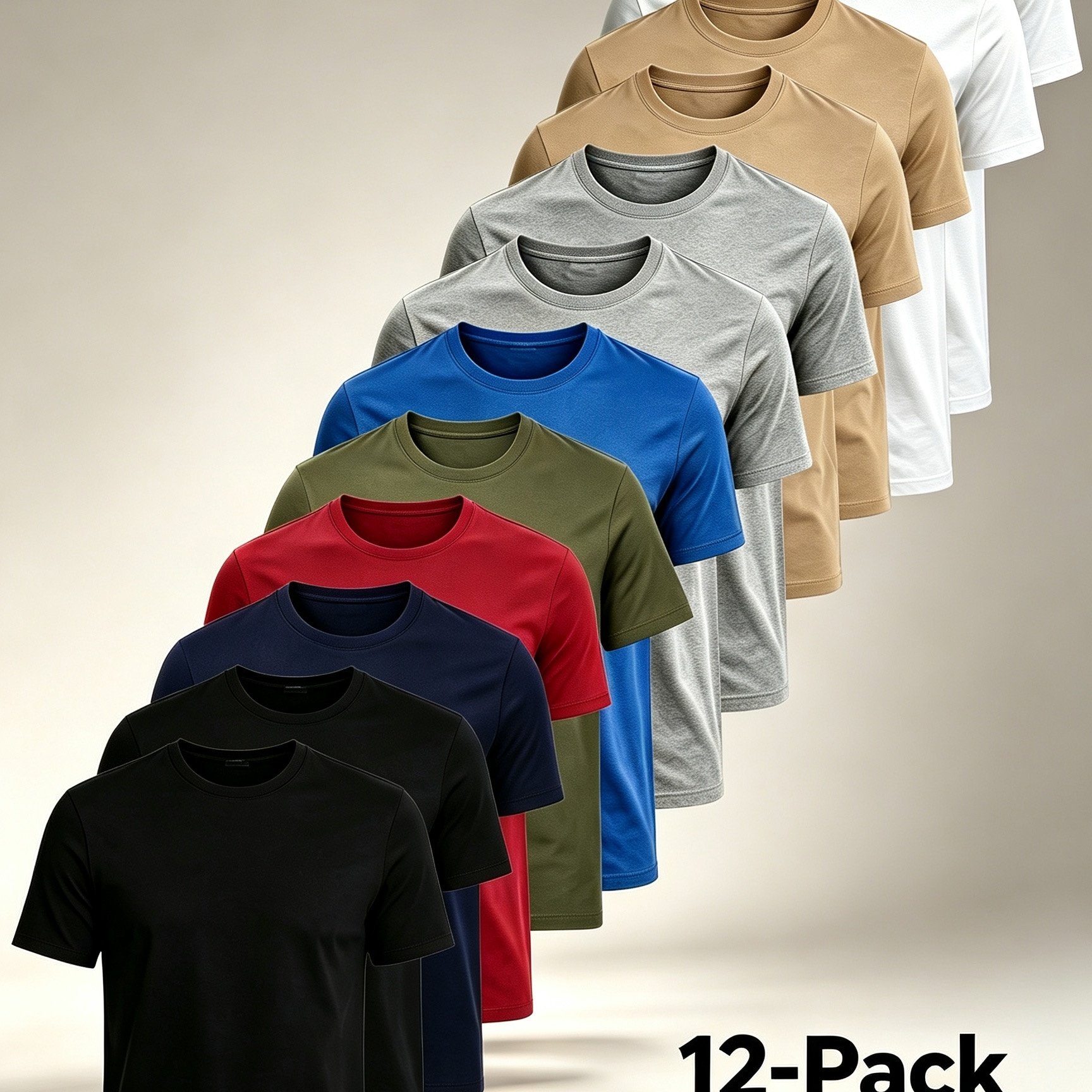 TEMU 12pcs Men's Breathable Moisture-wicking T-shirts - Soft Lightweight Athletic Fit Short Sleeve Tees For Gym, Outdoor Sports & Casual Wear - 12